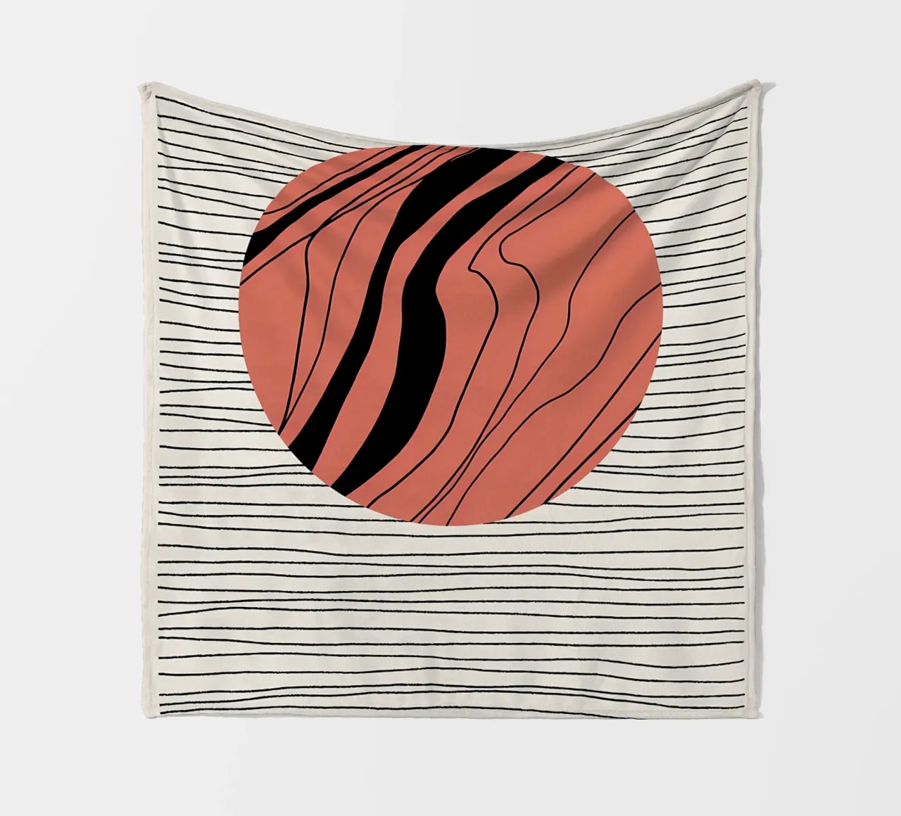 Mars physical energy planet lines circle waves fleece blanket by Janine P McGuire