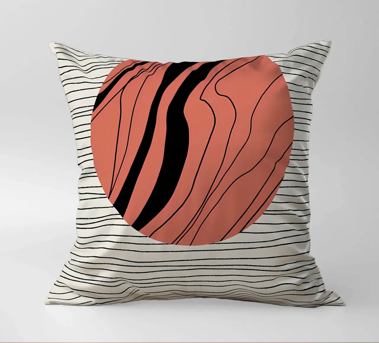Mars physical energy planet lines circle waves decorative cushion by Janine P McGuire