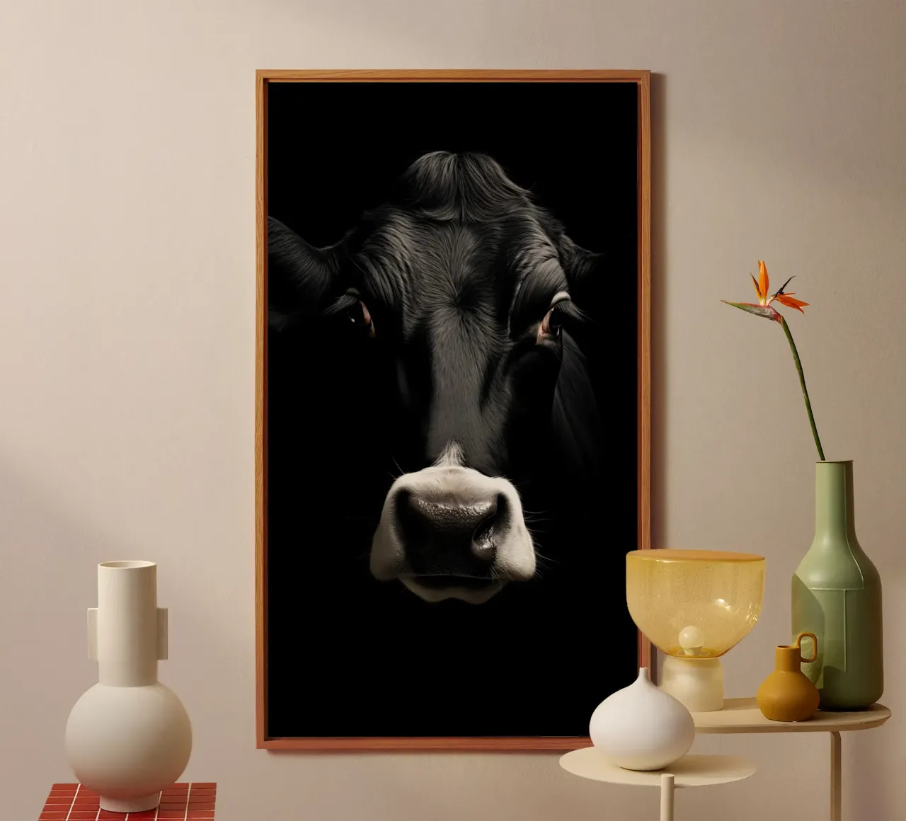 Mucca in bianco e nero alluminio dibond da Imagine