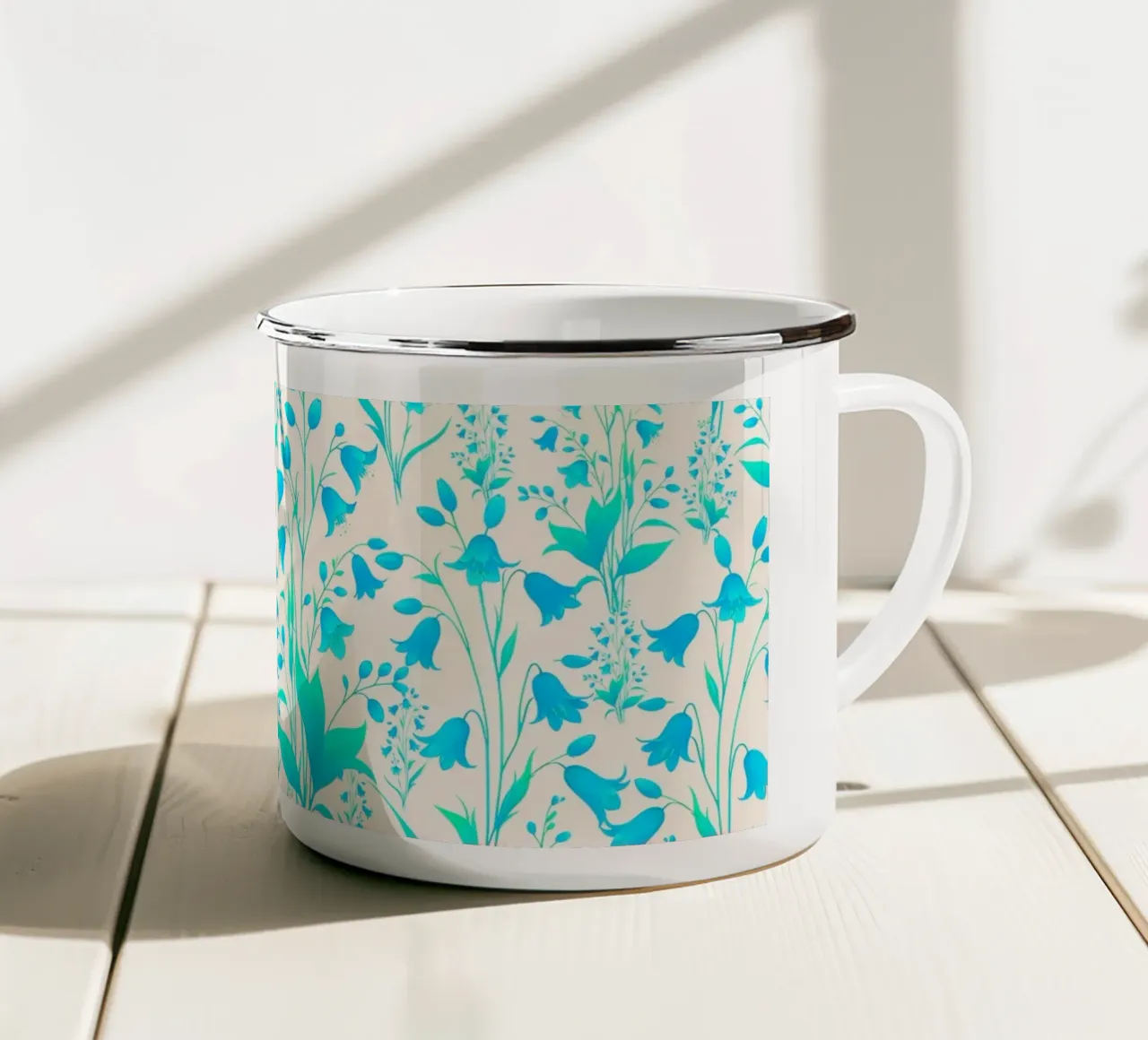 Campanule Menta Turchese tazza in smalto da SilverPegasus