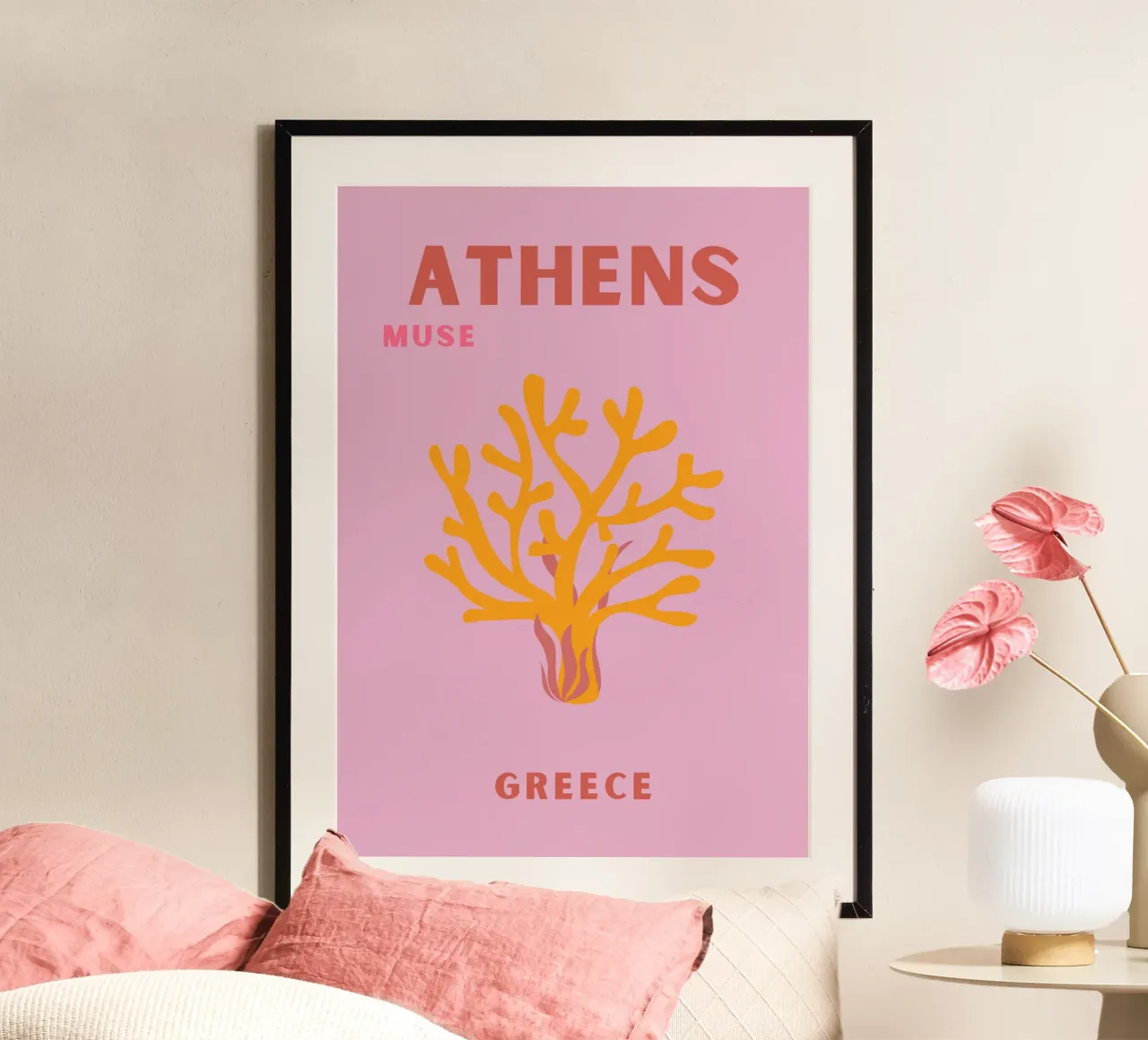 Atene Muse Grecia Arte del corallo - Cartolina di viaggio ispirata a Matisse carta hahnemühle da NorwesClub