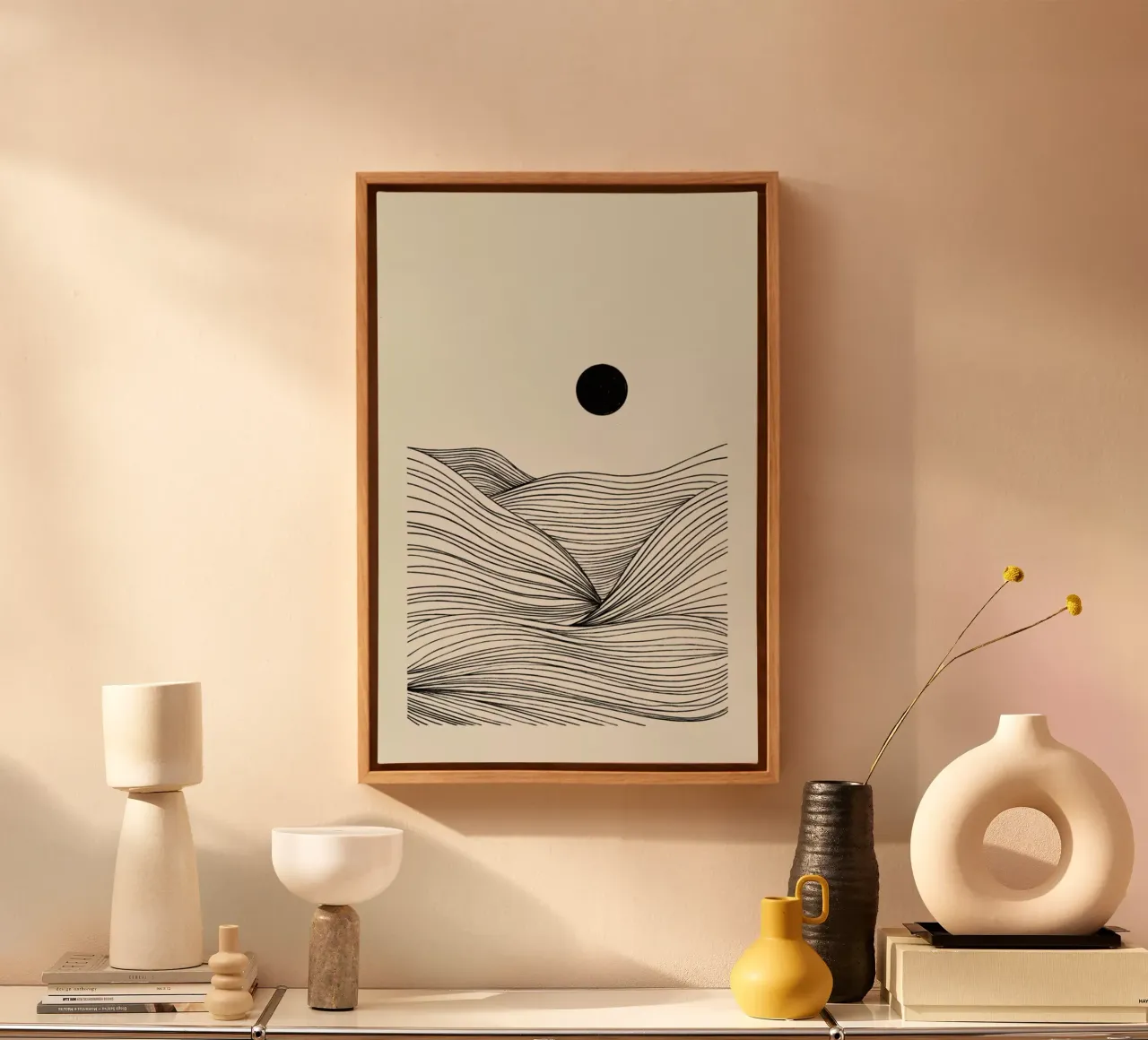 Waves in a Storm tela con Cornice a cassetta da Graphite