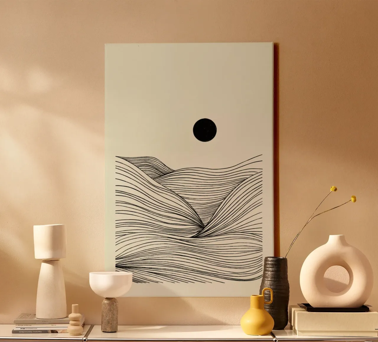 Waves in a Storm tela con Cornice a cassetta da Graphite