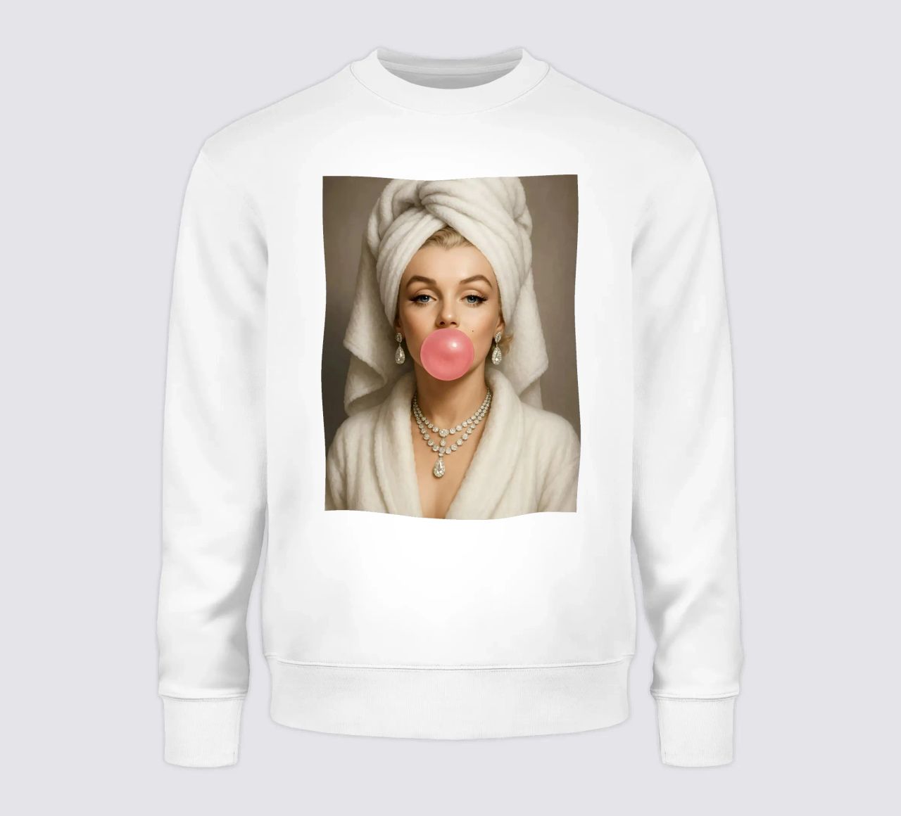 Marilyn Monroe En Bata Bubble Gum sudadera de ARTOMATIC