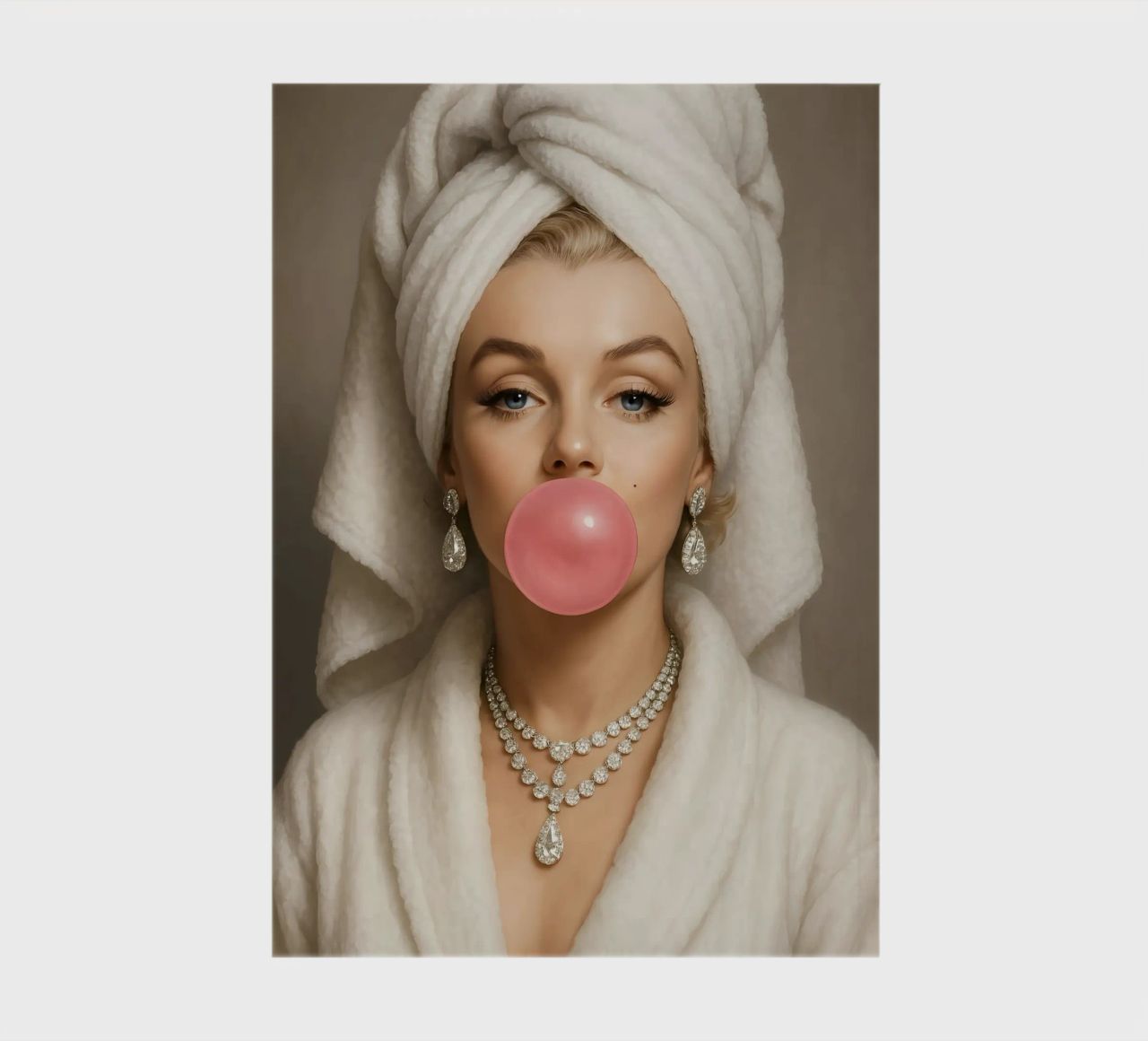 Marilyn Monroe In Bathrobe Bubble Gum notebook by ARTOMATIC