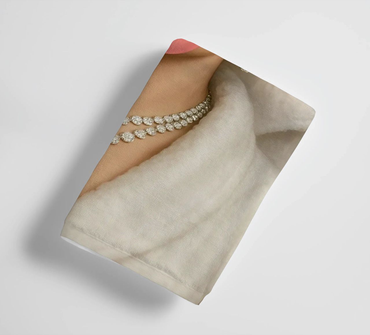 Marilyn Monroe In Bathrobe Bubble Gum towel by ARTOMATIC