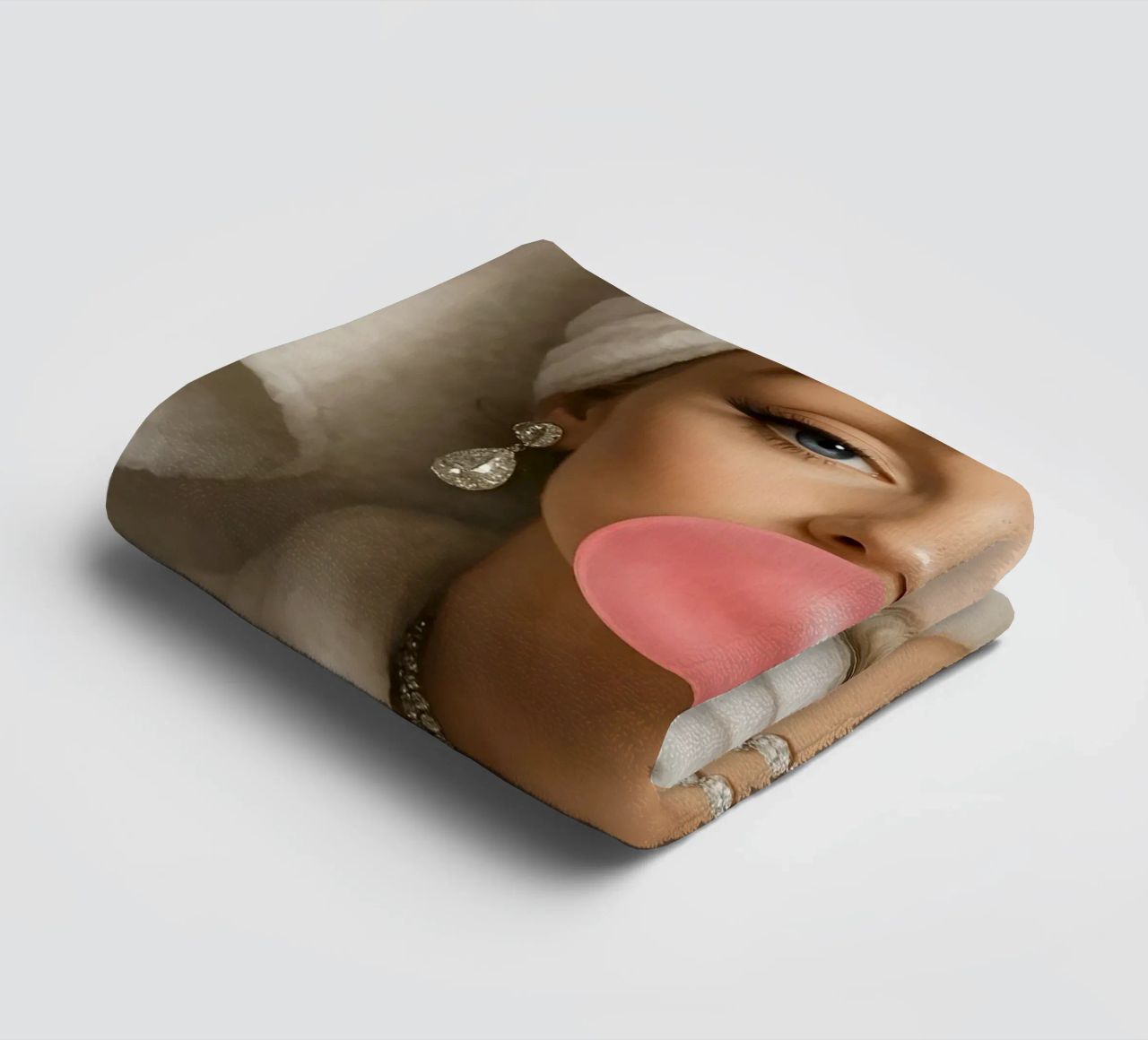 Marilyn Monroe In Bathrobe Bubble Gum towel by ARTOMATIC