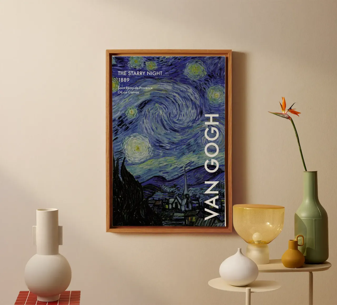 van Gogh - The Starry Night tela con Cornice a cassetta da Vintage by JUNIQE