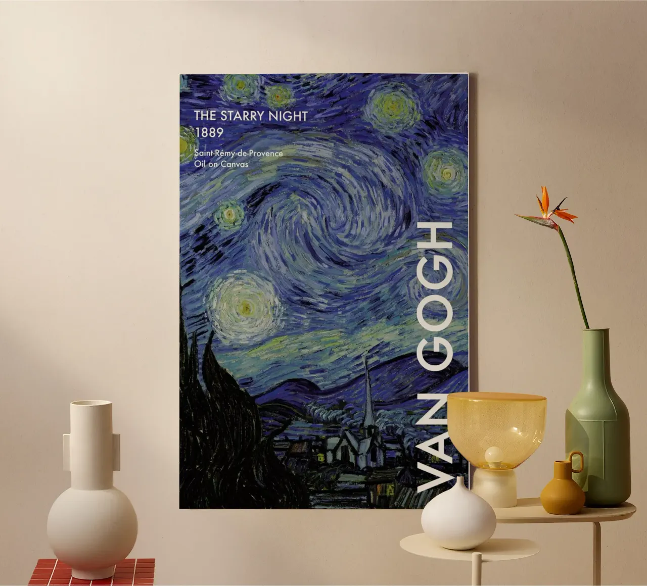 van Gogh - The Starry Night tela con Cornice a cassetta da Vintage by JUNIQE