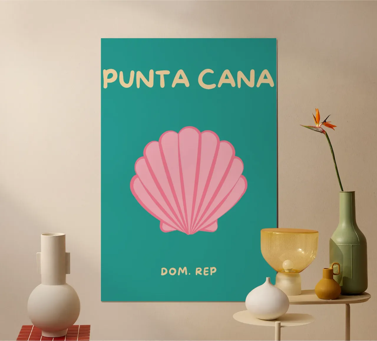 Conchiglia di Punta Cana - Poster minimalista tropicale da spiaggia poster da NorwesClub