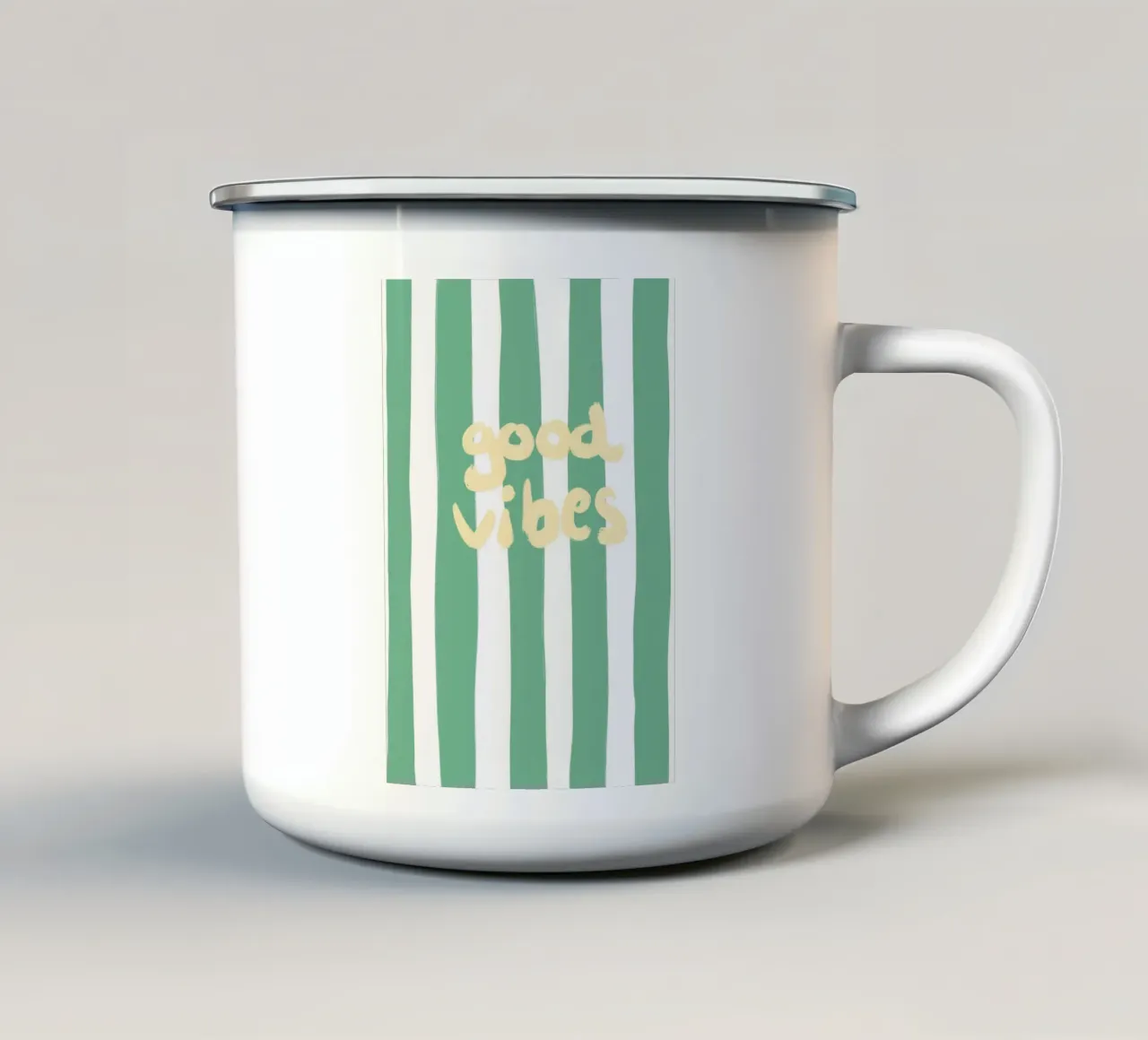good vibes stripes tazza in smalto da Poster Print Studio