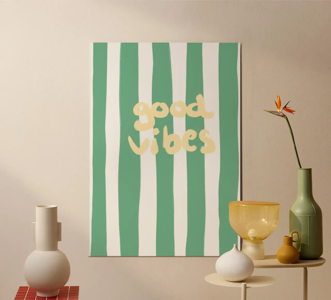 good vibes stripes alluminio dibond da Poster Print Studio