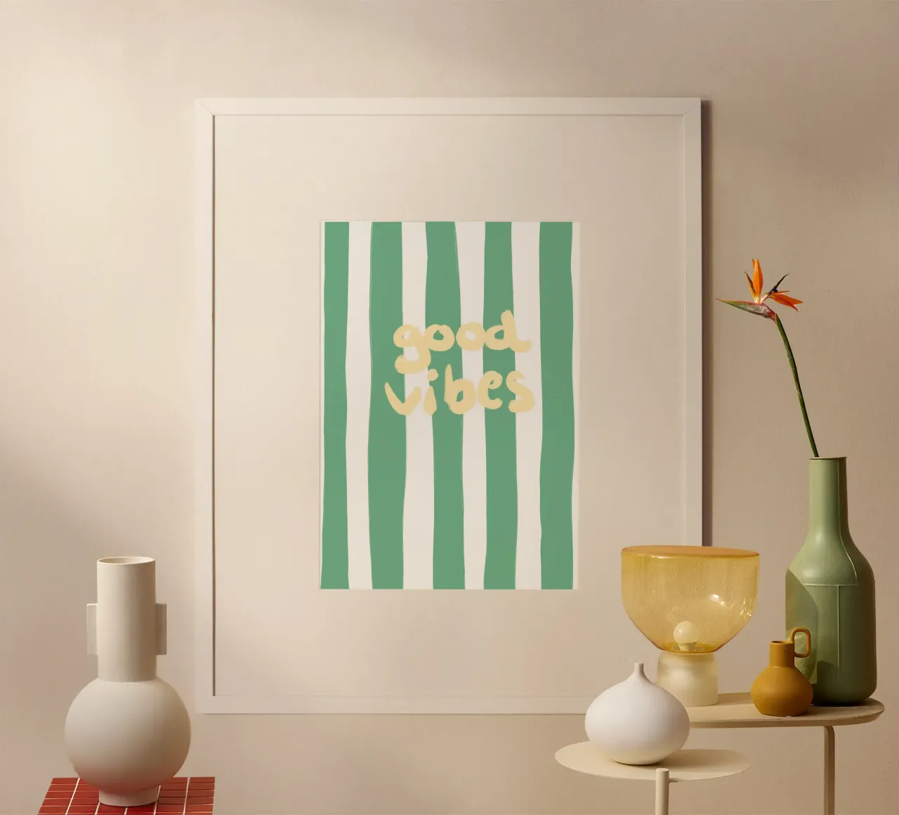 good vibes stripes carta hahnemühle da Poster Print Studio