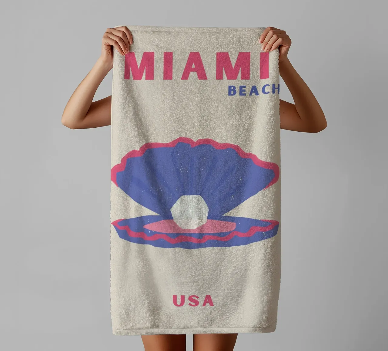 Miami Parel: Pop Art Strand Charme - Kust, Retro, Esthetisch badhanddoek van NorwesClub
