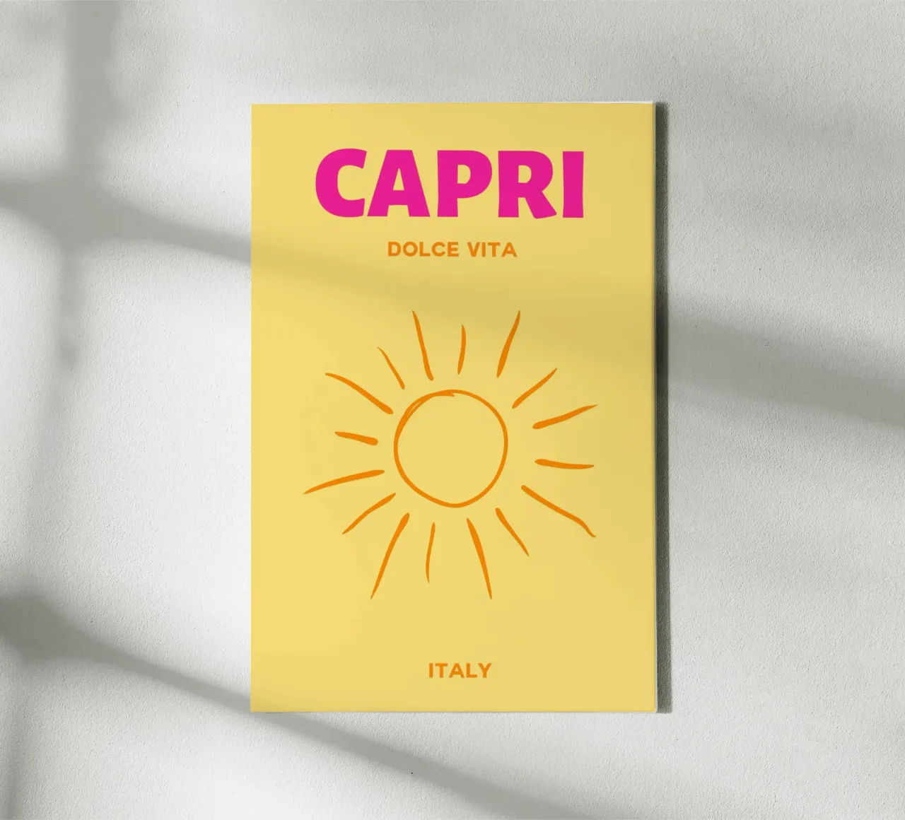 Poster Capri Dolce Vita - Sole Minimalista Ar tela con Cornice a cassetta da NorwesClub