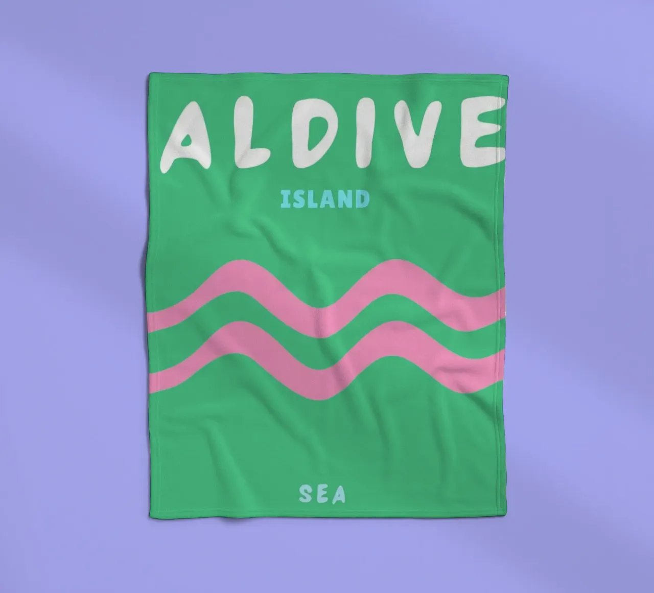 Malediven Insel Meer Poster von - Minimalist Wave Art Fleecedecke von NorwesClub