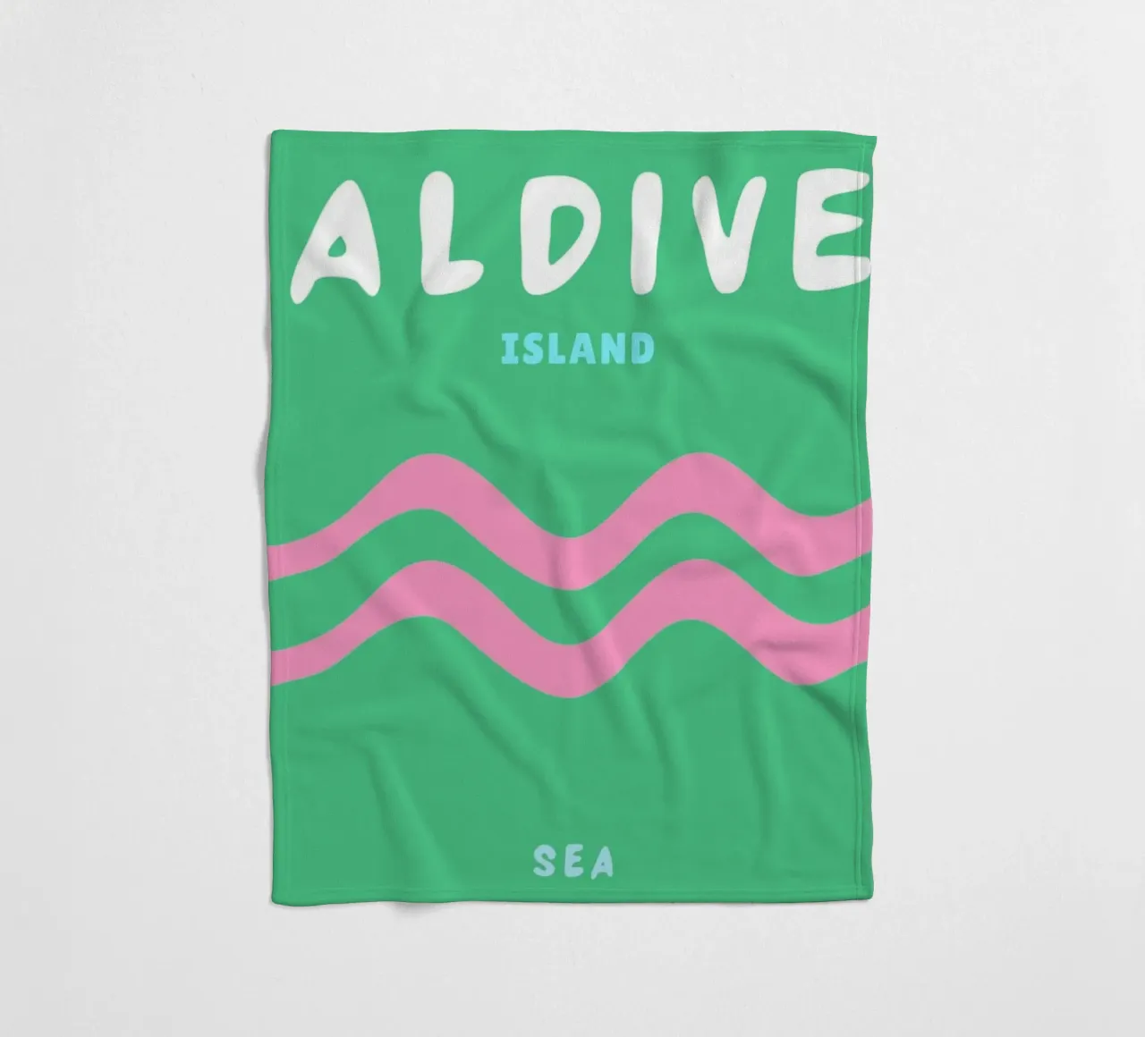 Malediven Insel Meer Poster von - Minimalist Wave Art Fleecedecke von NorwesClub