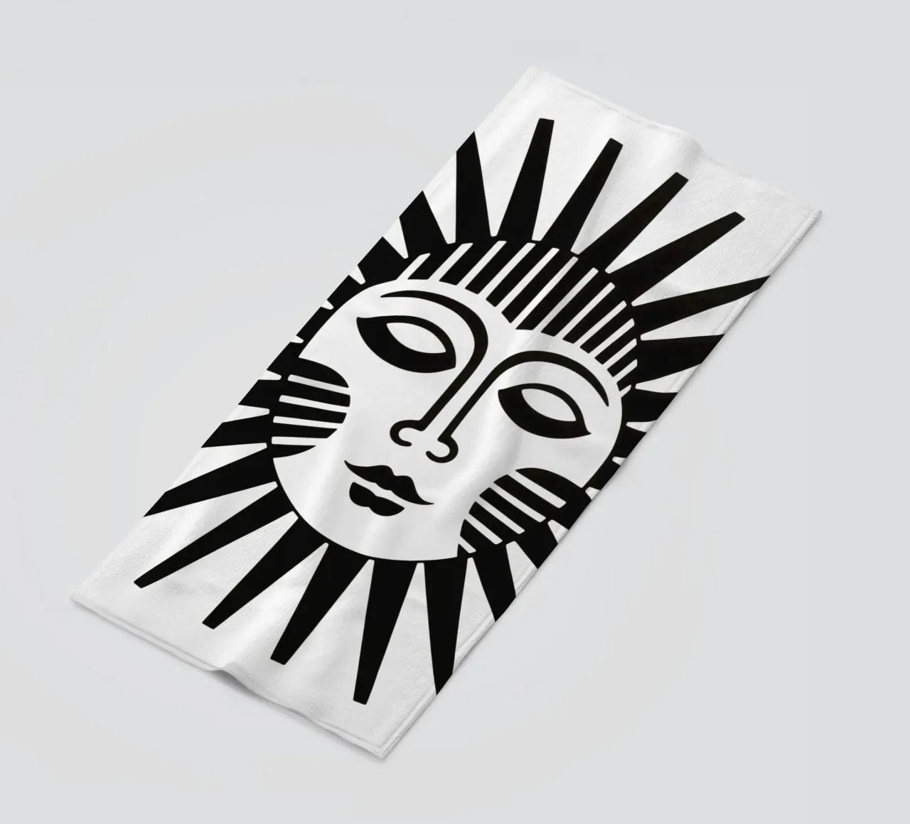 Zonnig vrouwelijk karakter | Shirt Ontwerp strandhanddoek van Autofocus