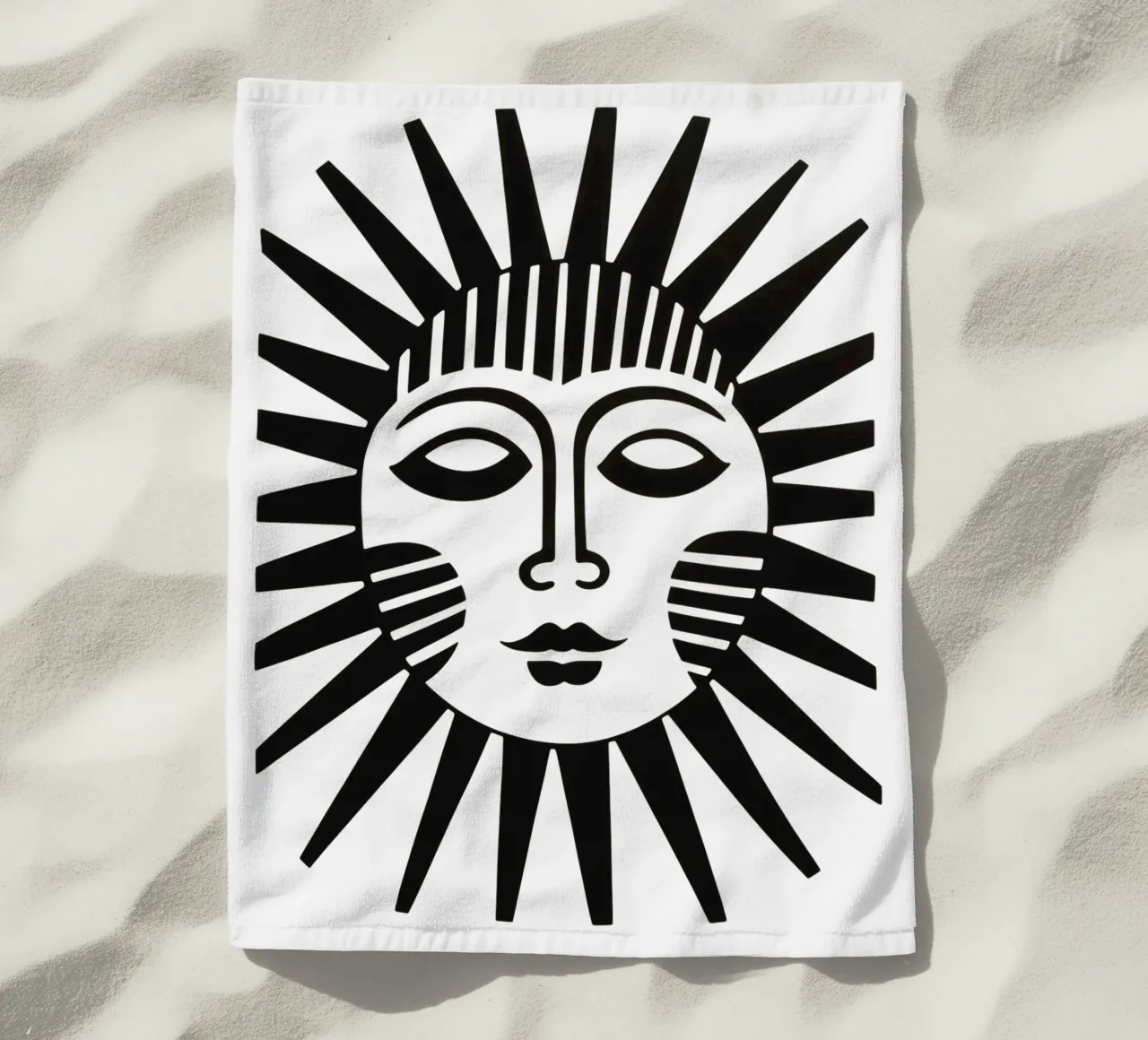 Zonnig vrouwelijk karakter | Shirt Ontwerp strandhanddoek van Autofocus