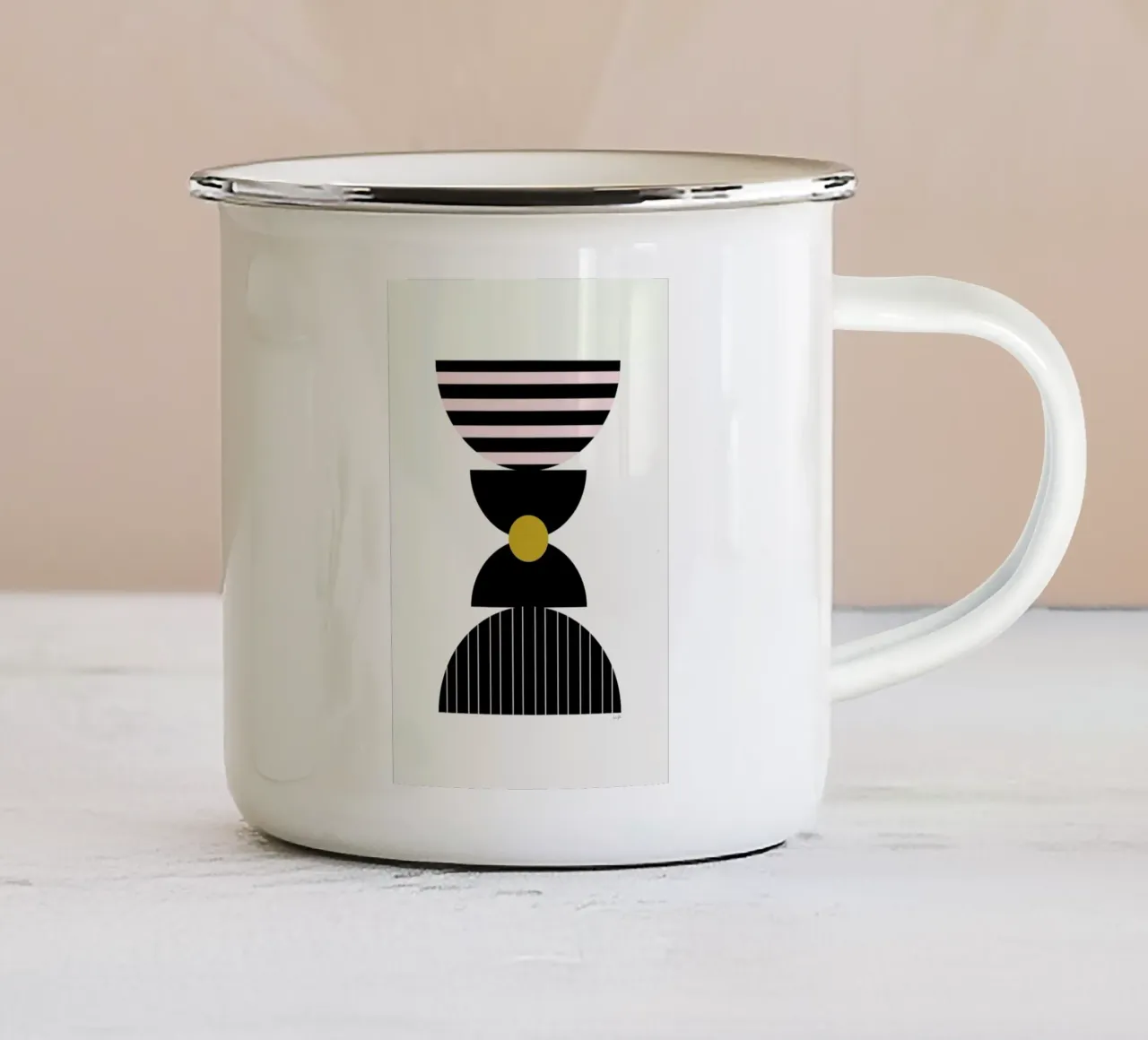 Graphic Art IV tazza in smalto da Linda Gobeta