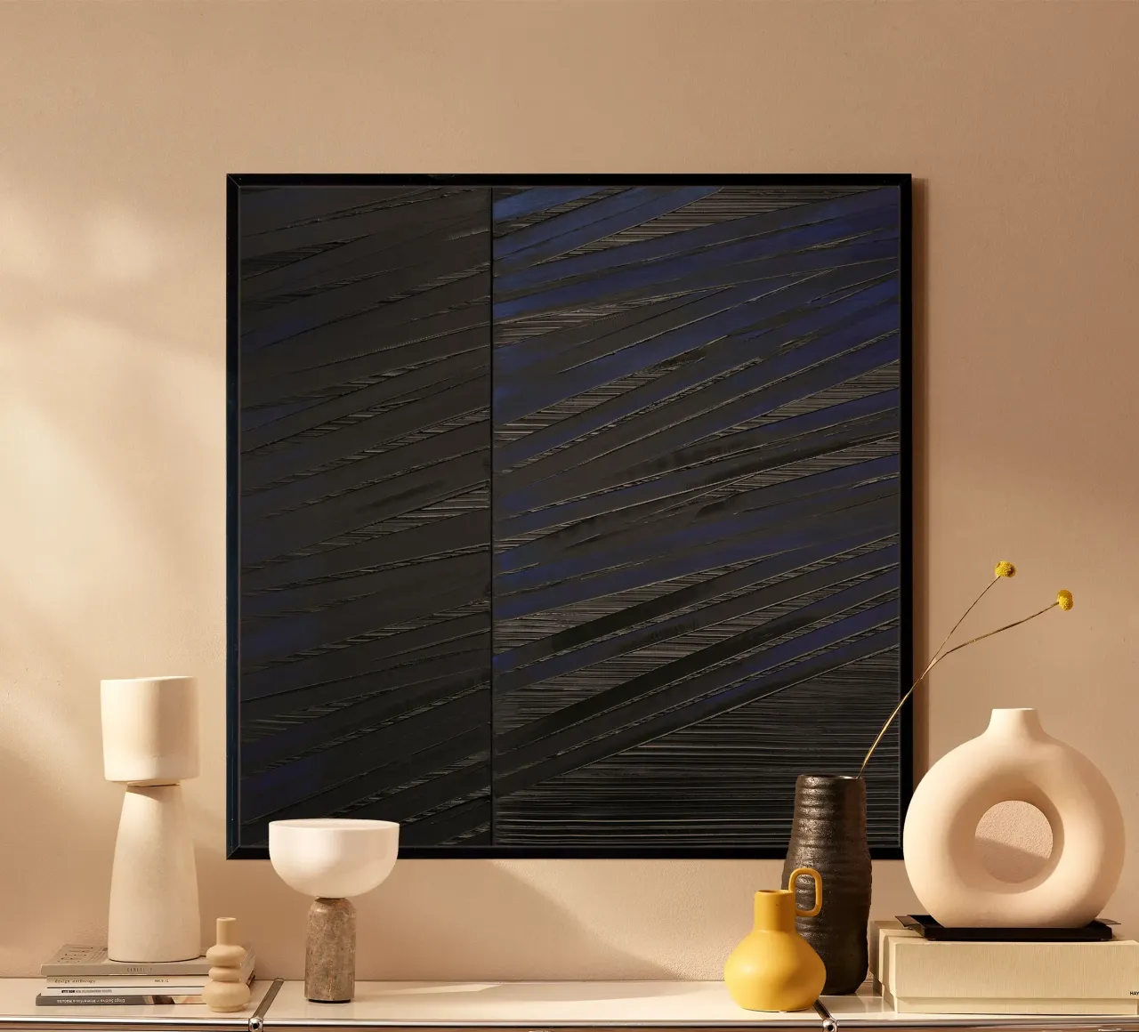 Pierre Soulages Pittura 222 x 222 cm poster con telaio in legno da Spencershop