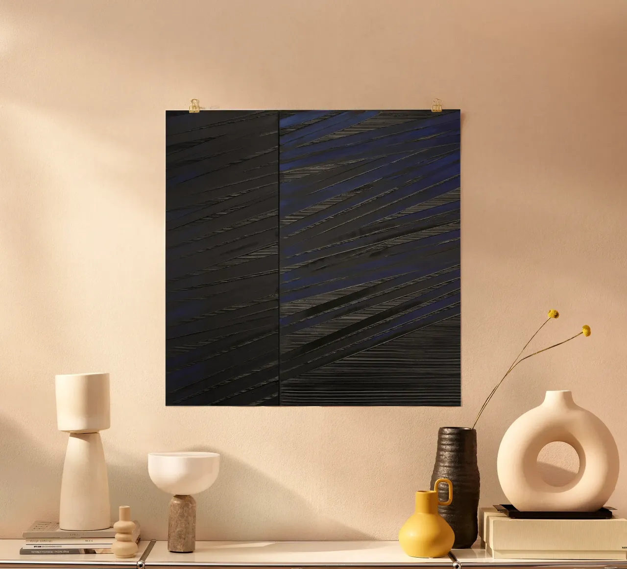 Pierre Soulages Pittura 222 x 222 cm poster con telaio in legno da Spencershop