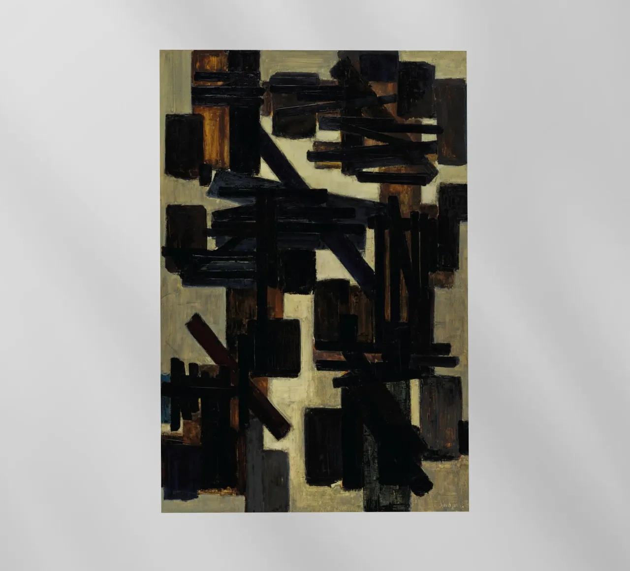Pierre Soulages Pittura 130 x 89 cm pellicola backlit da Spencershop
