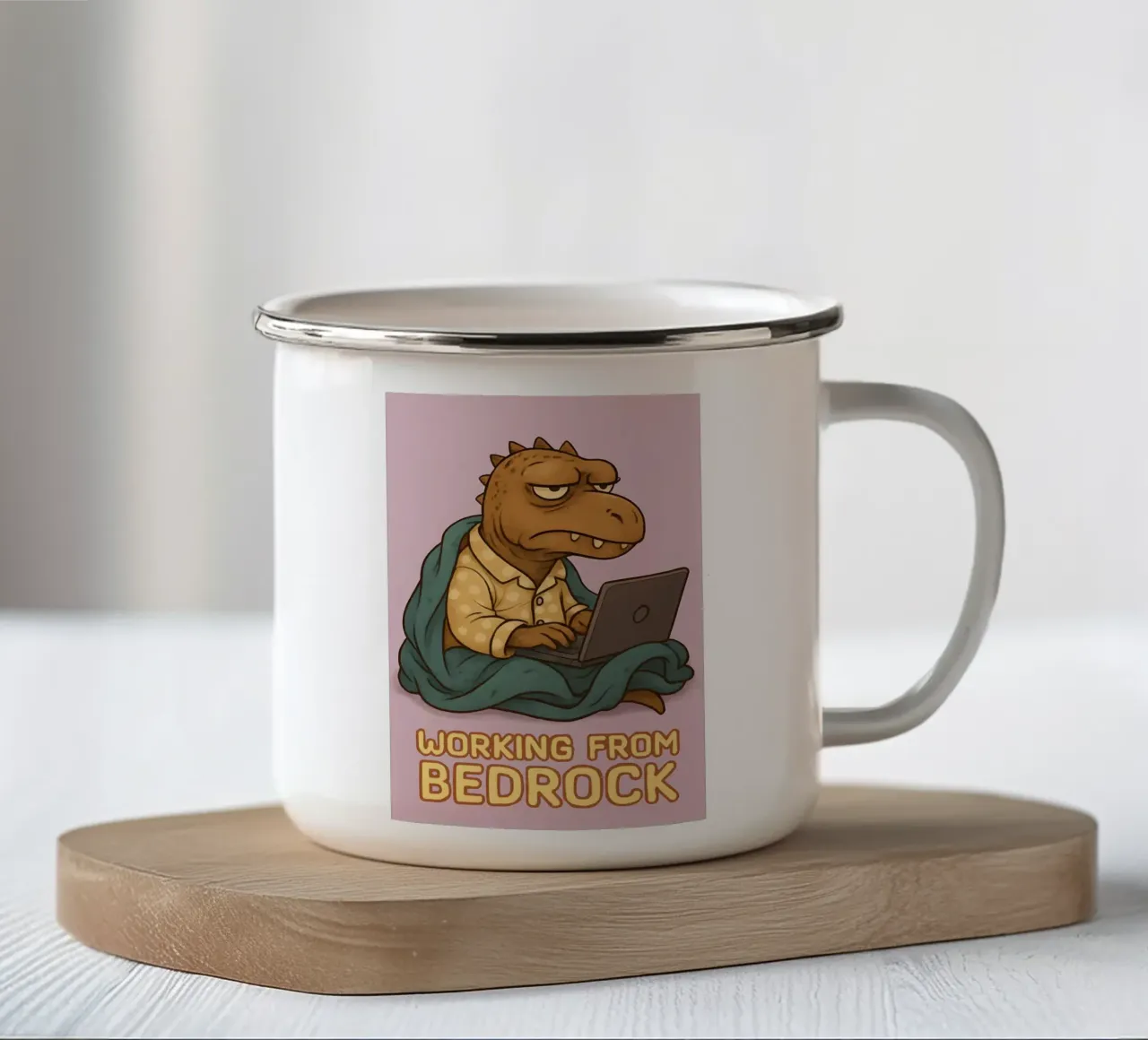 Meme divertente del megalosauro tazza in smalto da Funny Humor Art