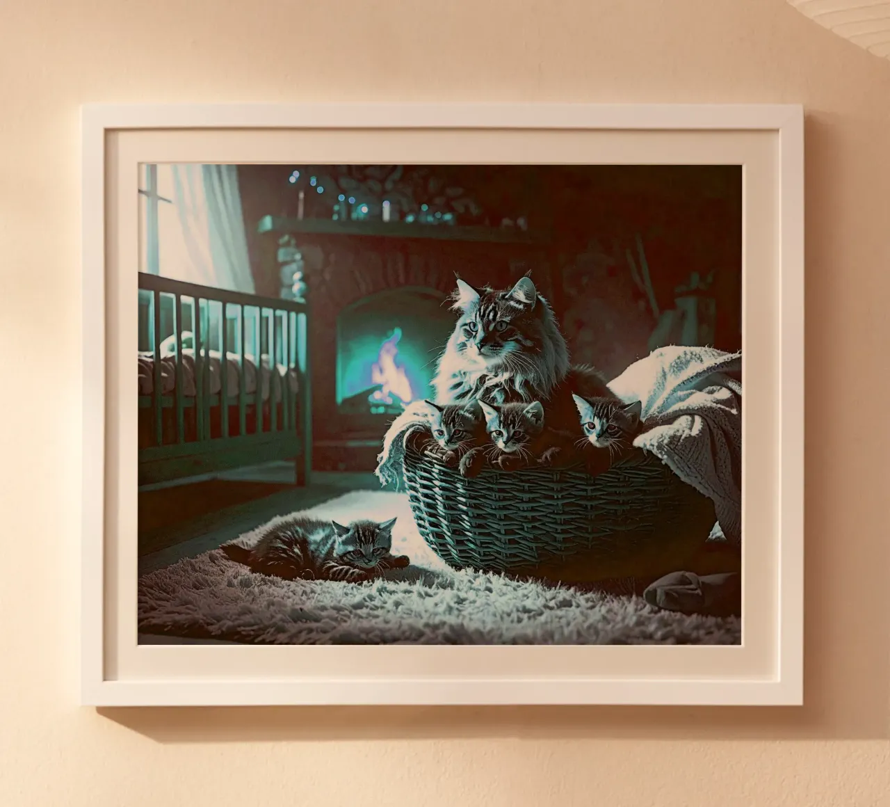 CHATTE ET QUATRE CHATONS. Vintage poster da Thierry vobmann photography