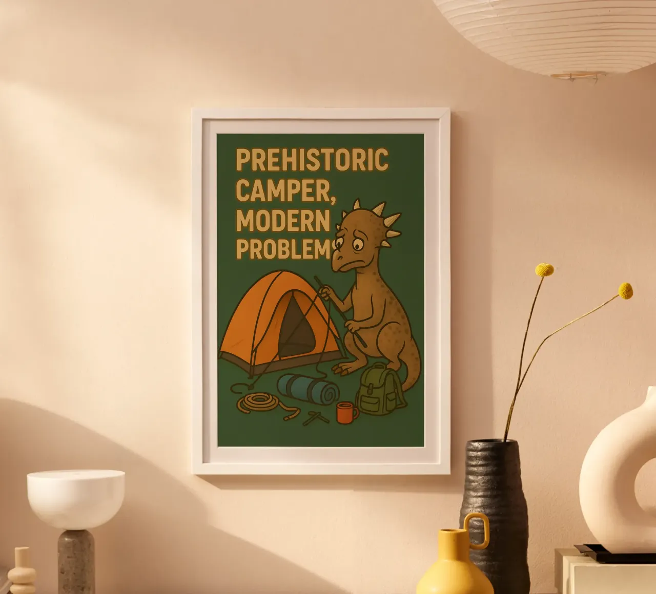 Divertente Meme di Stygimoloch poster con telaio in legno da Funny Humor Art