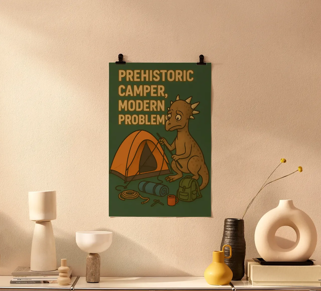 Divertente Meme di Stygimoloch poster con telaio in legno da Funny Humor Art