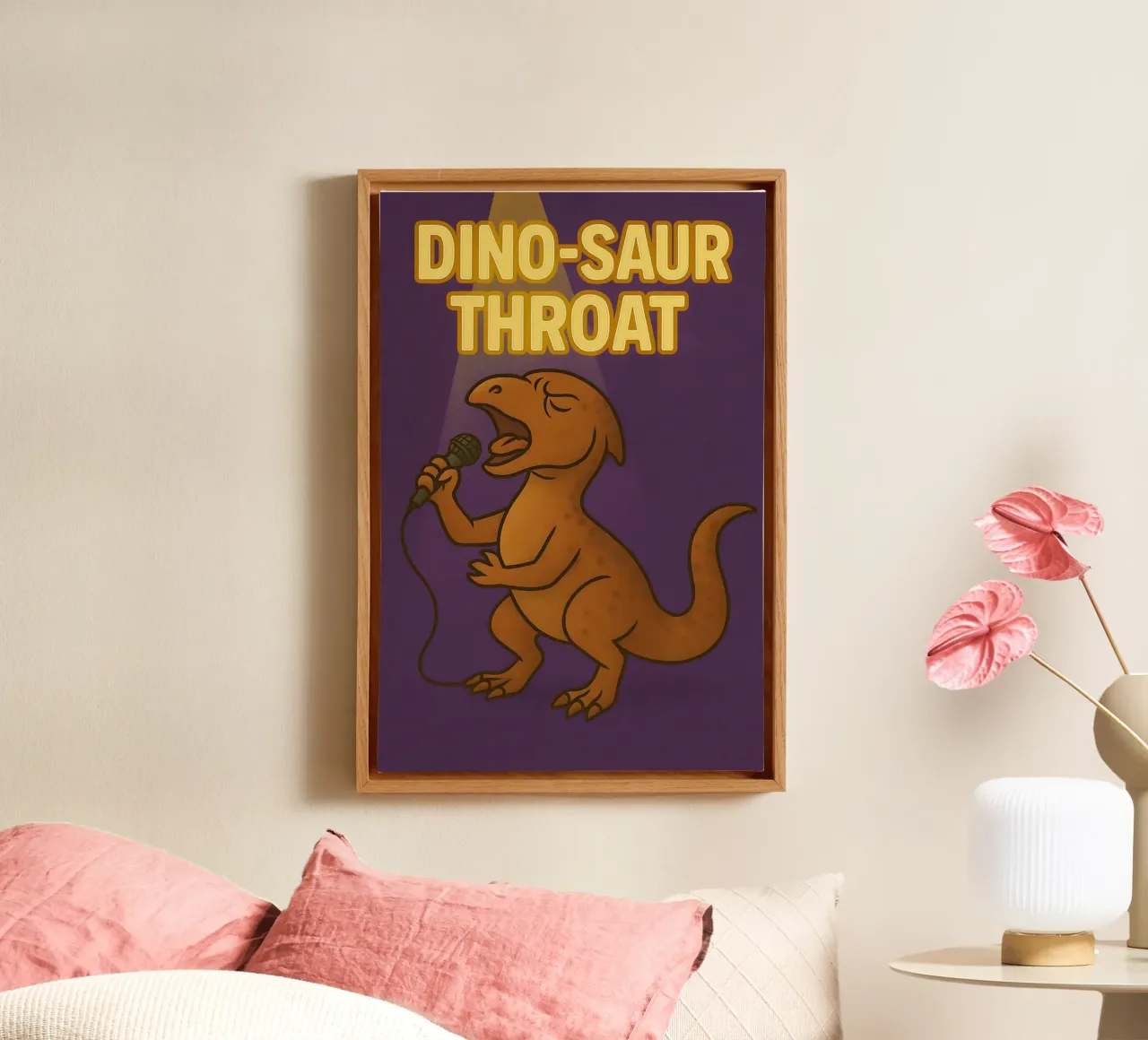 Meme divertente sul rabdodonte tela con Cornice a cassetta da Funny Humor Art