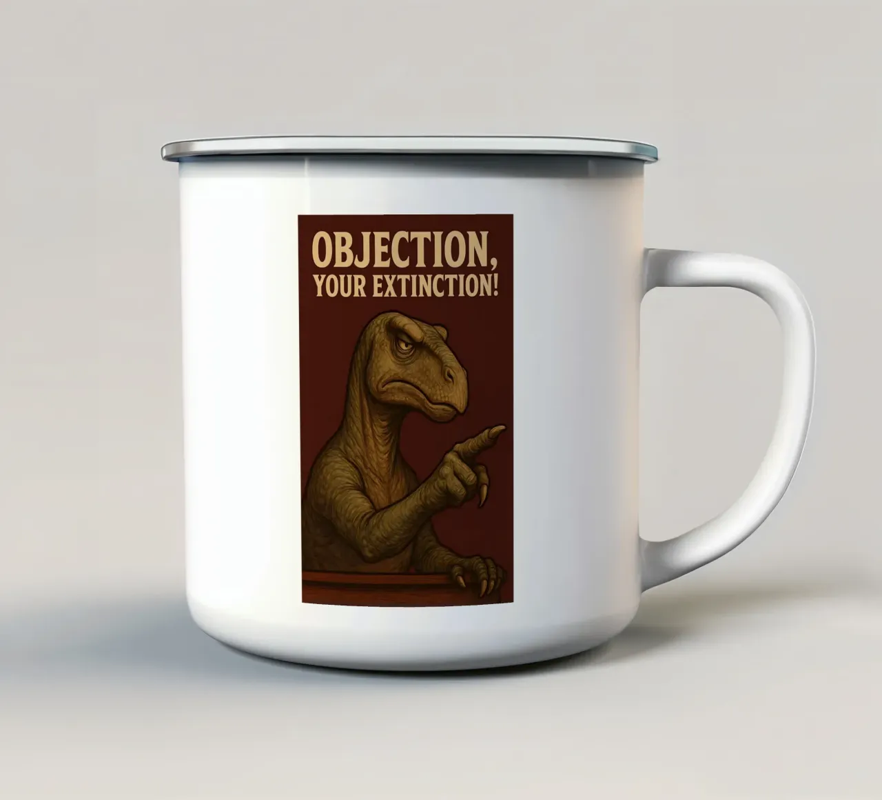 Funny Iguanodon Meme tazza in smalto da Funny Humor Art