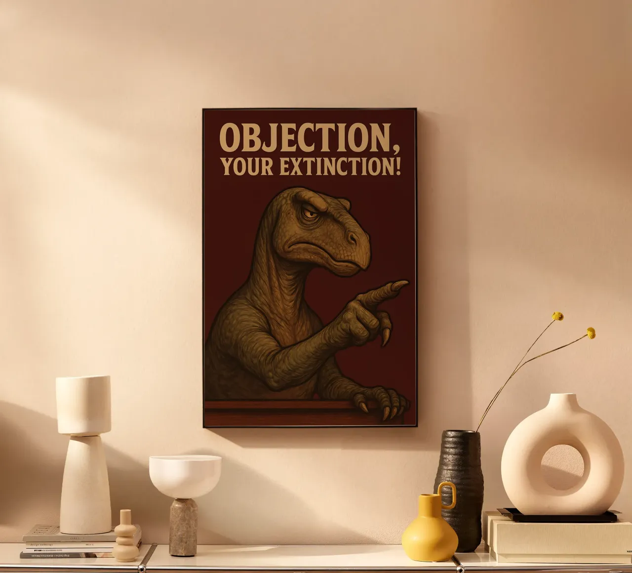 Funny Iguanodon Meme alluminio dibond da Funny Humor Art
