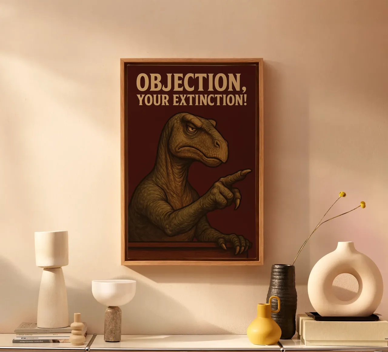 Funny Iguanodon Meme tela con Cornice a cassetta da Funny Humor Art