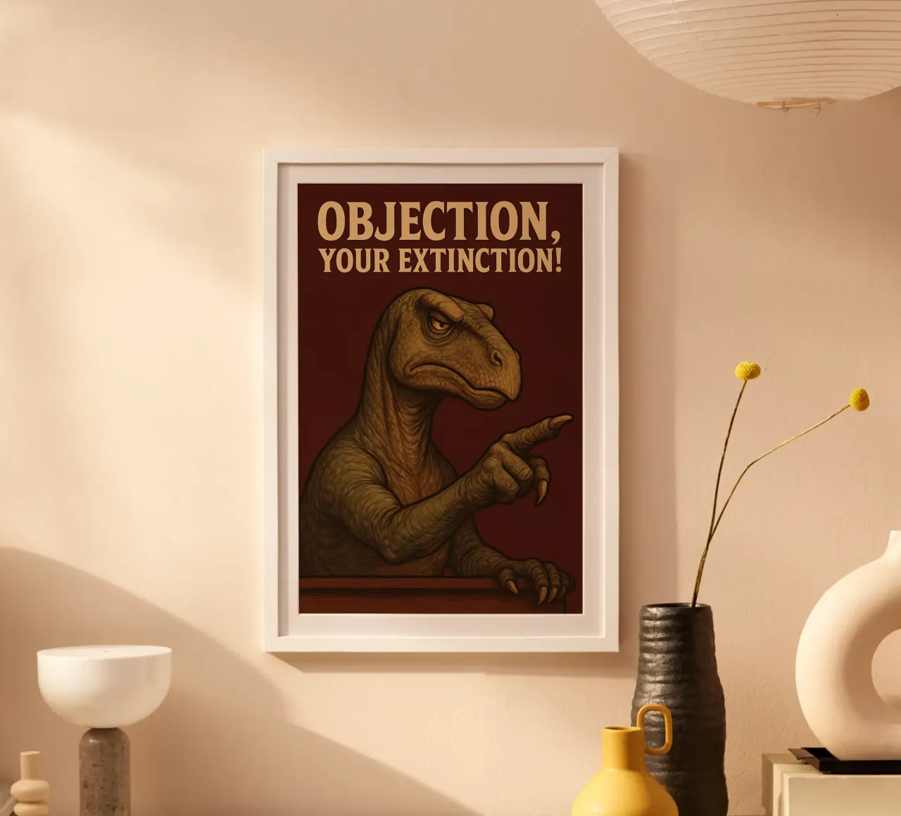 Funny Iguanodon Meme poster con telaio in plastica da Funny Humor Art
