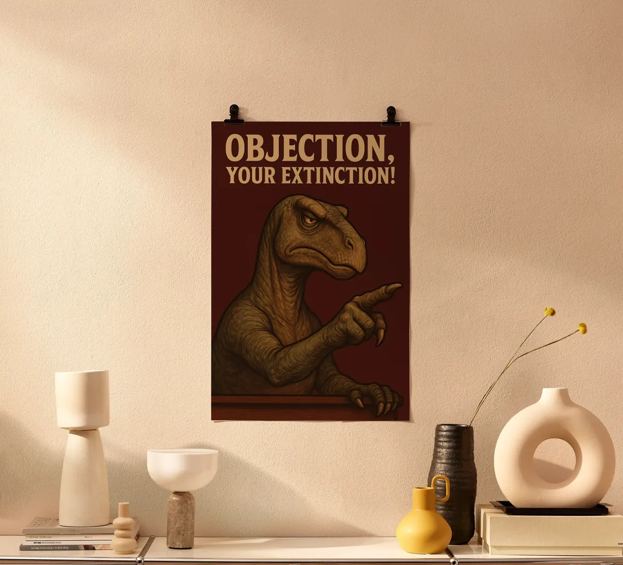 Funny Iguanodon Meme poster con telaio in plastica da Funny Humor Art