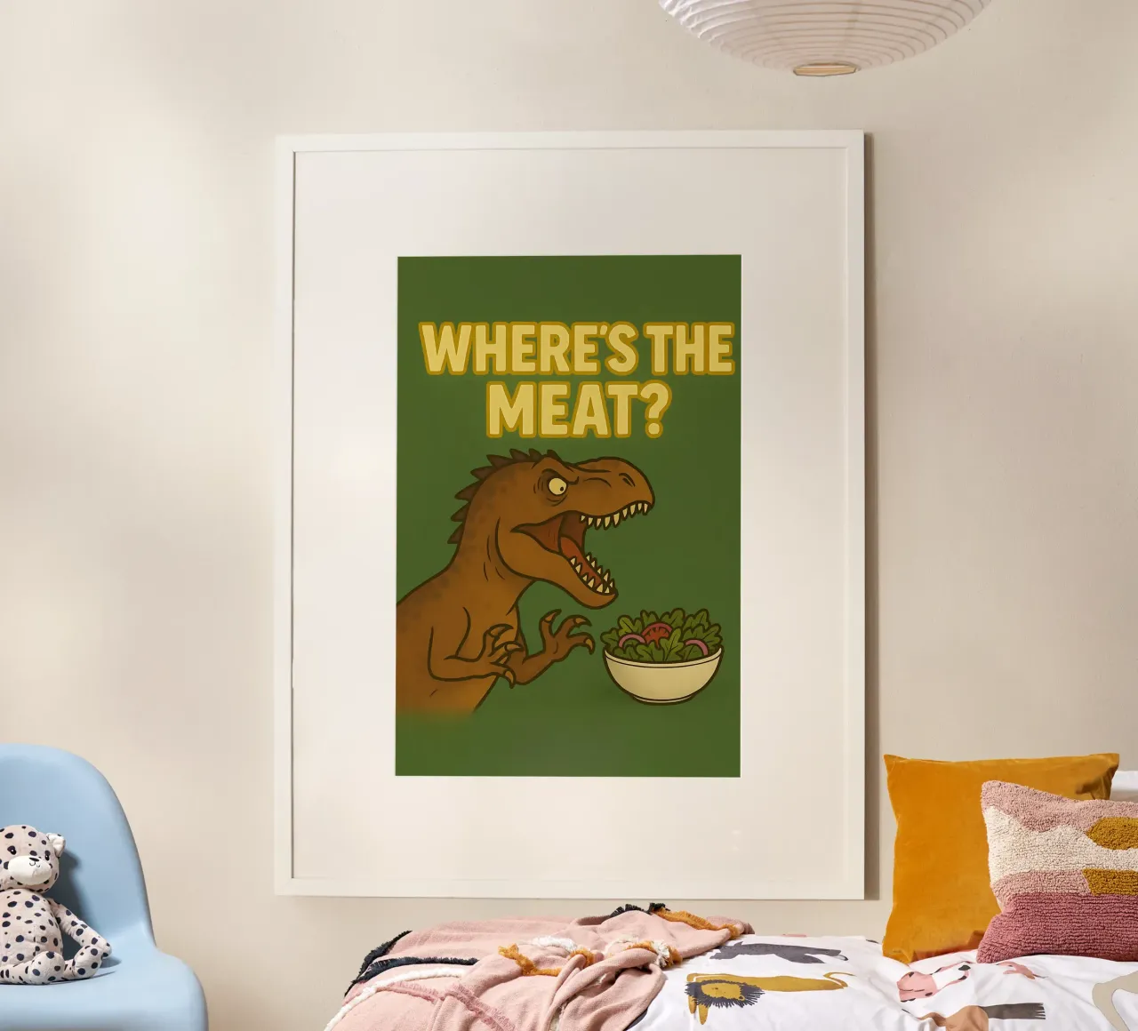 Funny Giganotosaurus Meme poster con telaio in plastica da Funny Humor Art