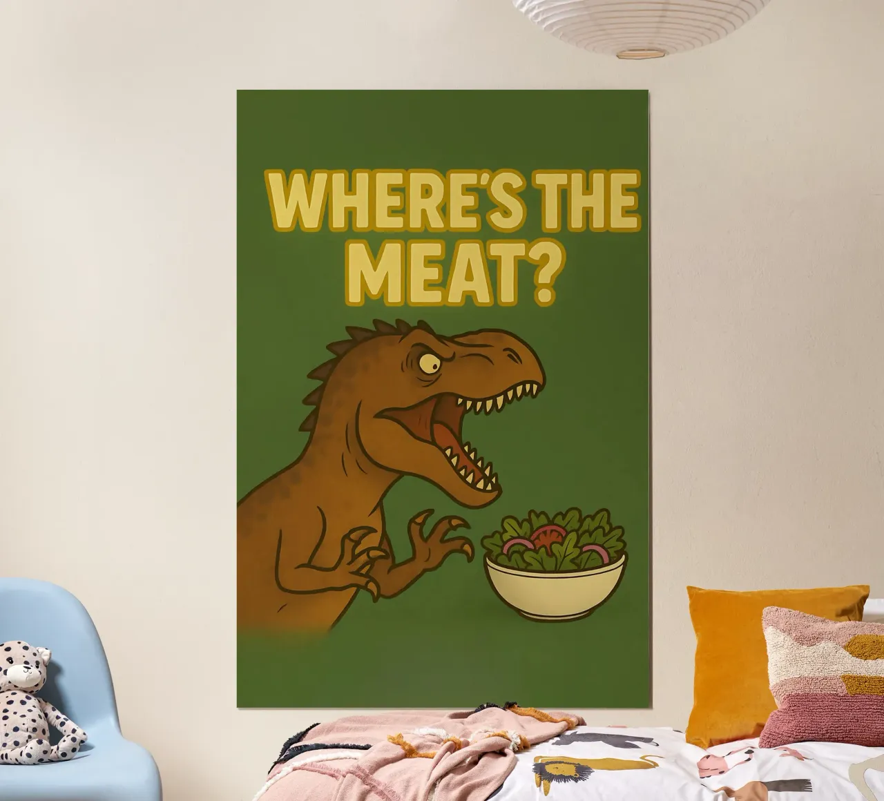 Funny Giganotosaurus Meme poster con telaio in plastica da Funny Humor Art