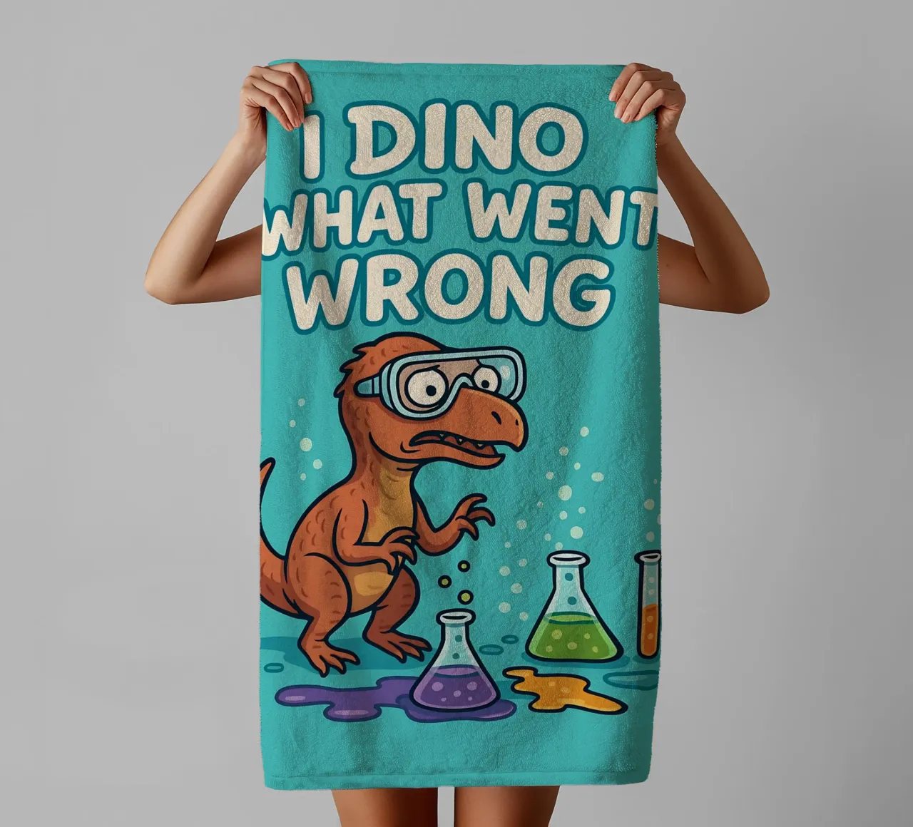 Funny Troodon Meme towel by Funny Humor Art
