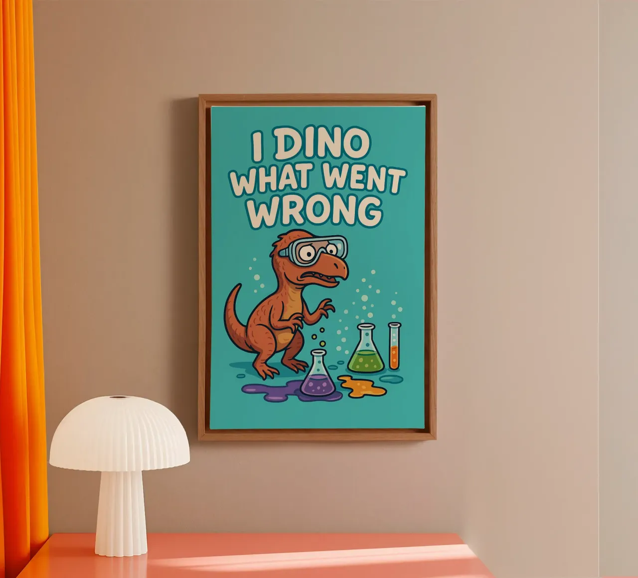 Funny Troodon Meme canvas met Baklijst van Funny Humor Art