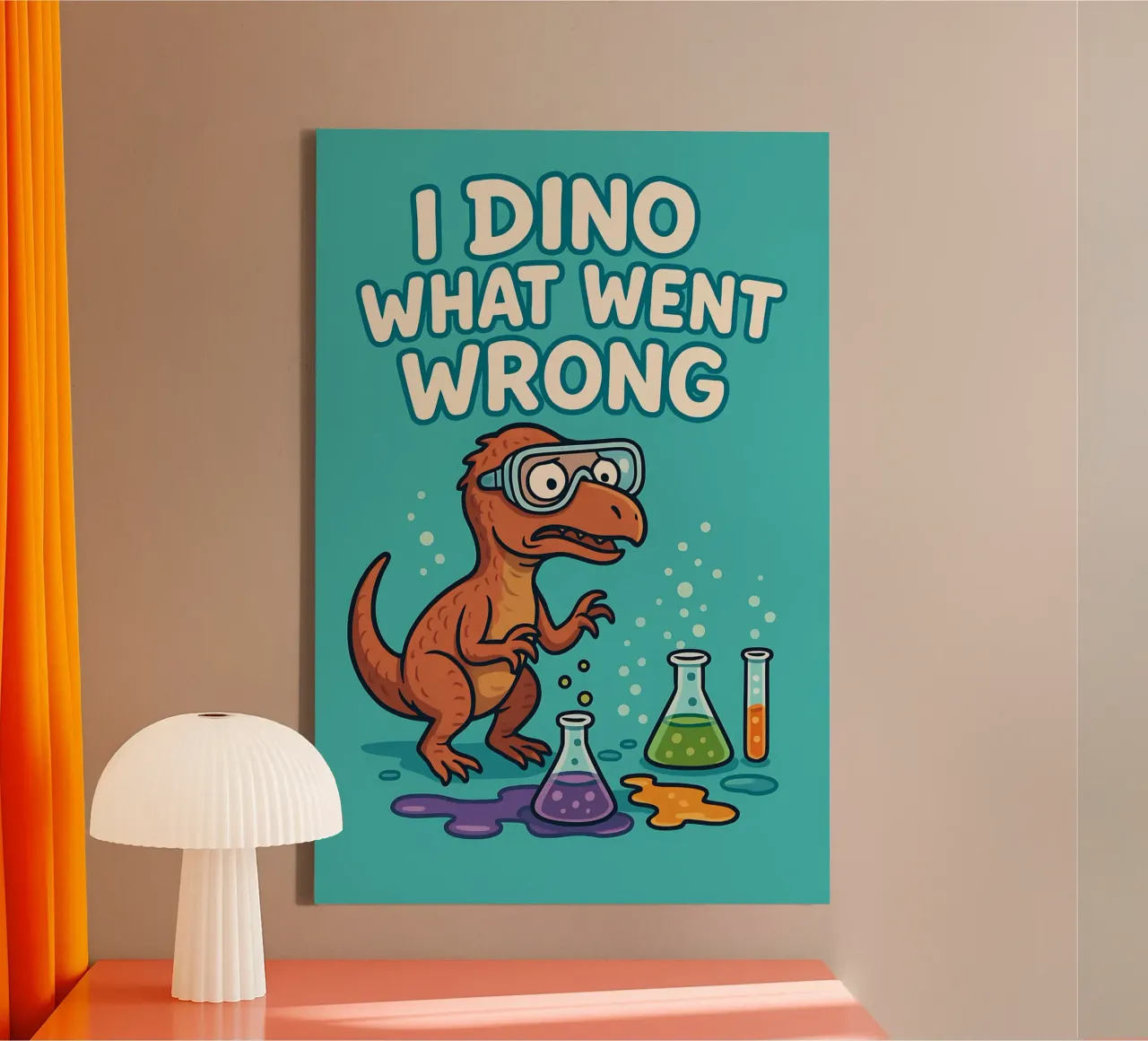 Funny Troodon Meme canvas met Baklijst van Funny Humor Art