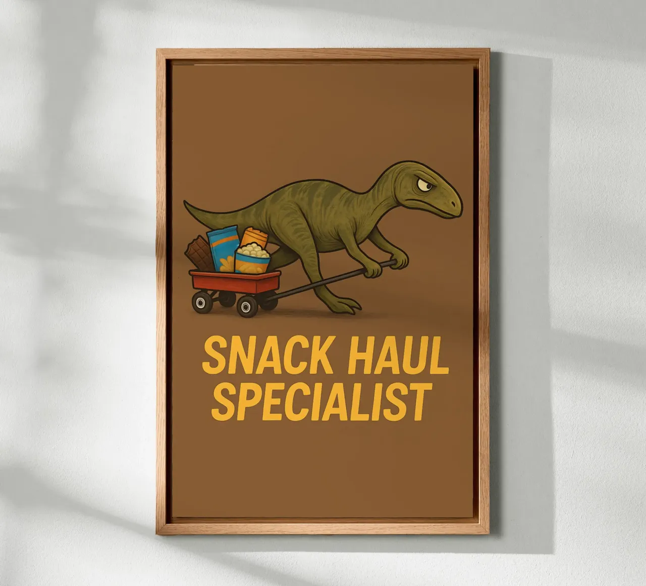 Funny Tenontosaurus Meme canvas with Floater frame by Funny Humor Art
