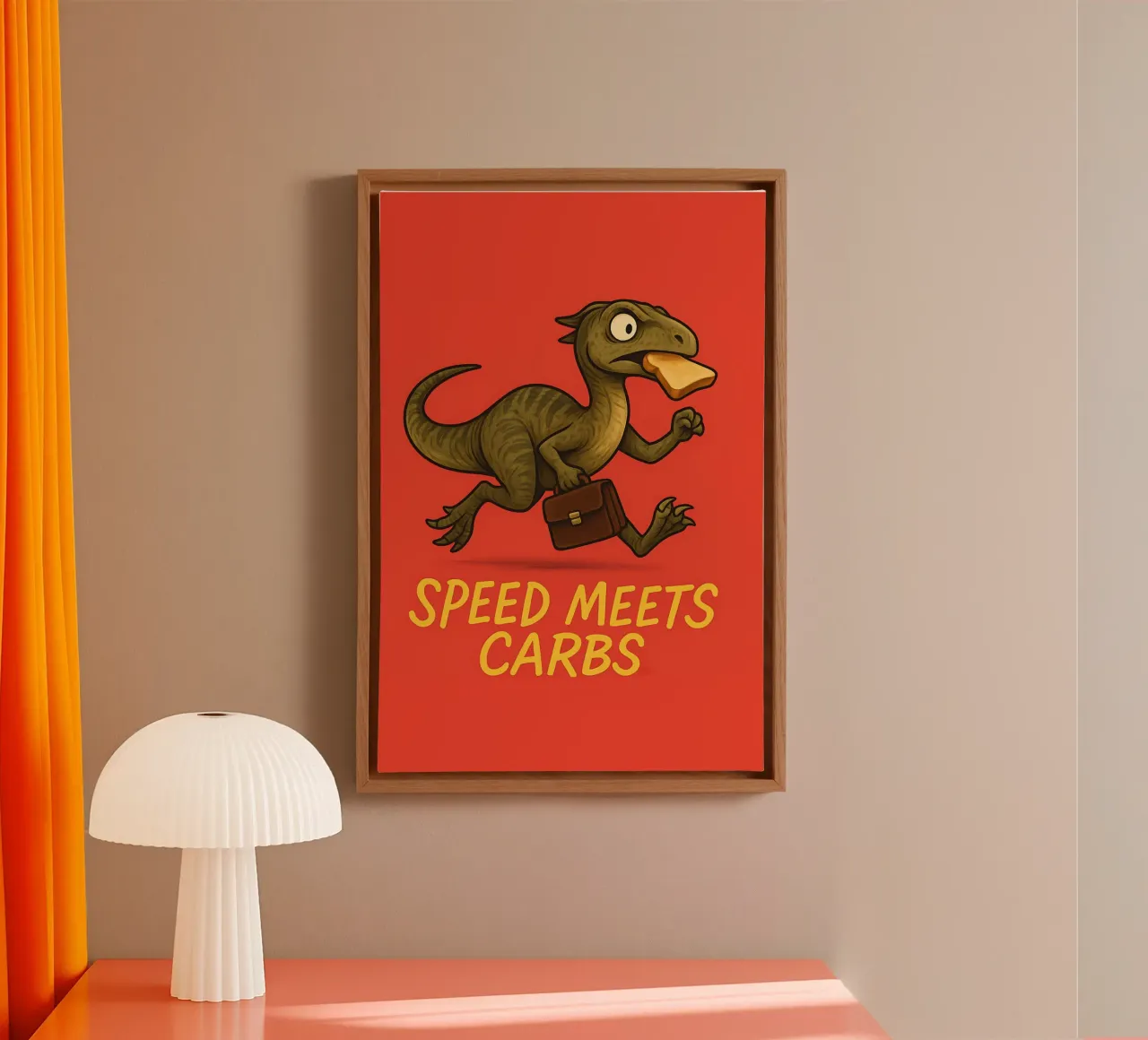 Funny Hypsilophodon Meme canvas with Floater frame by Funny Humor Art