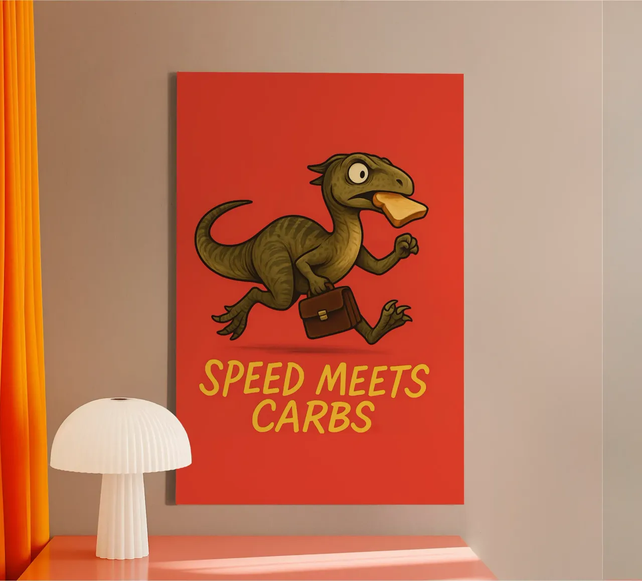 Funny Hypsilophodon Meme canvas with Floater frame by Funny Humor Art