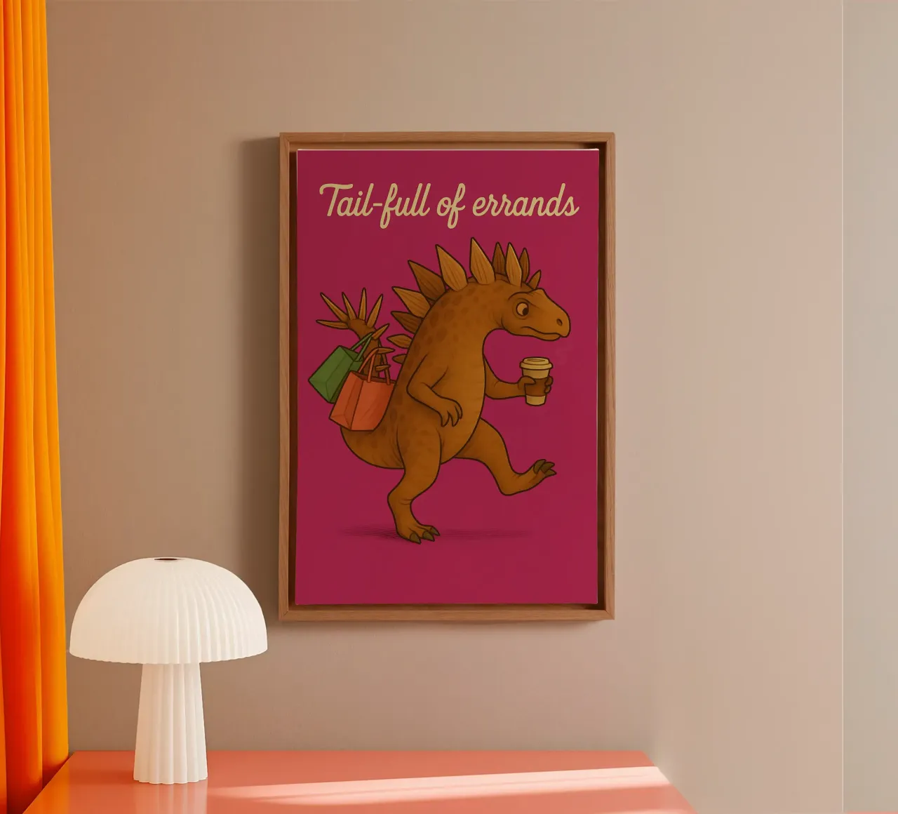 Grappige Kentrosaurus Meme canvas met Baklijst van Funny Humor Art