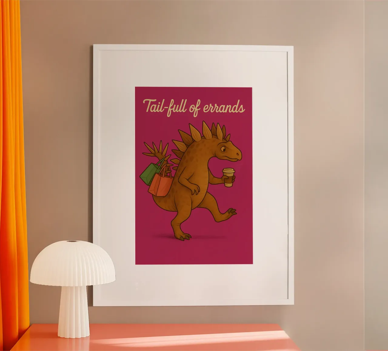 Meme divertente sul Kentrosauro poster con telaio in plastica da Funny Humor Art