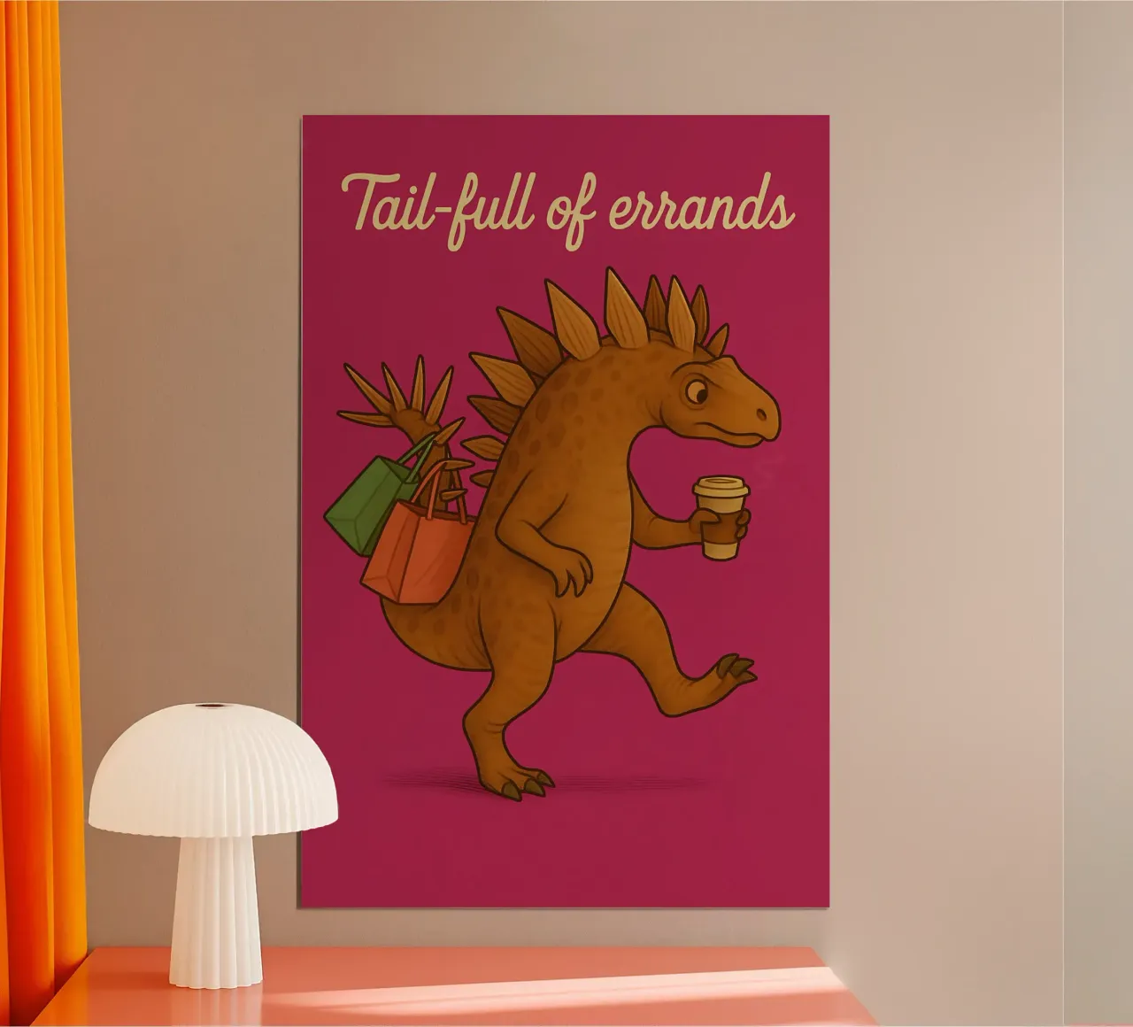Meme divertente sul Kentrosauro poster con telaio in plastica da Funny Humor Art