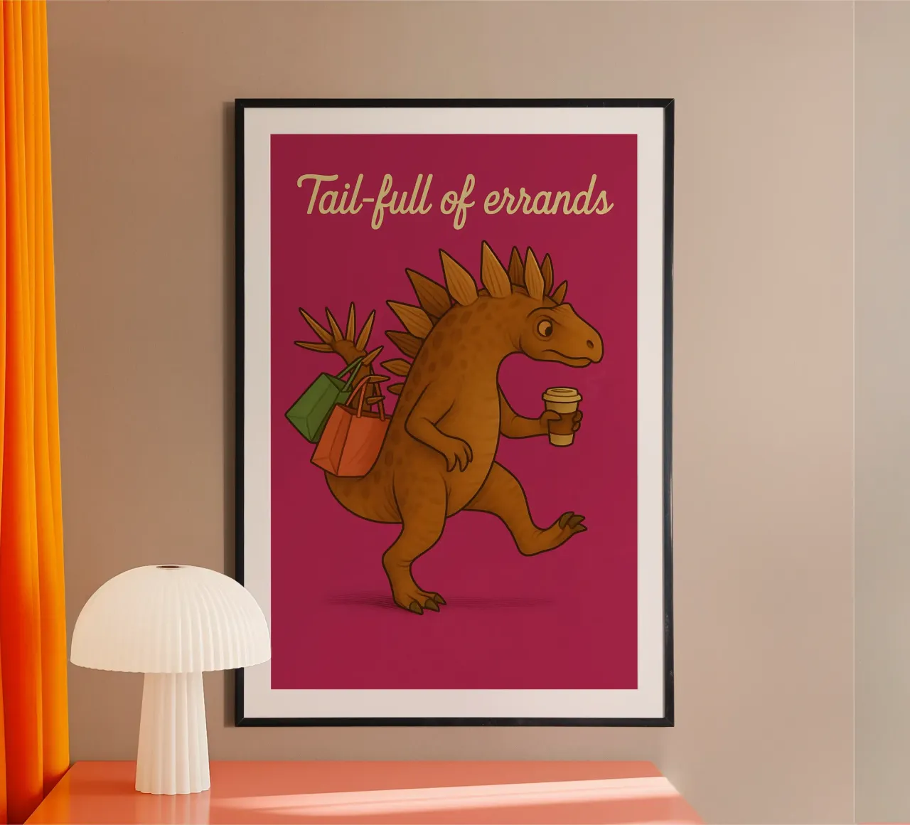 Meme divertente sul Kentrosauro poster con telaio in plastica da Funny Humor Art