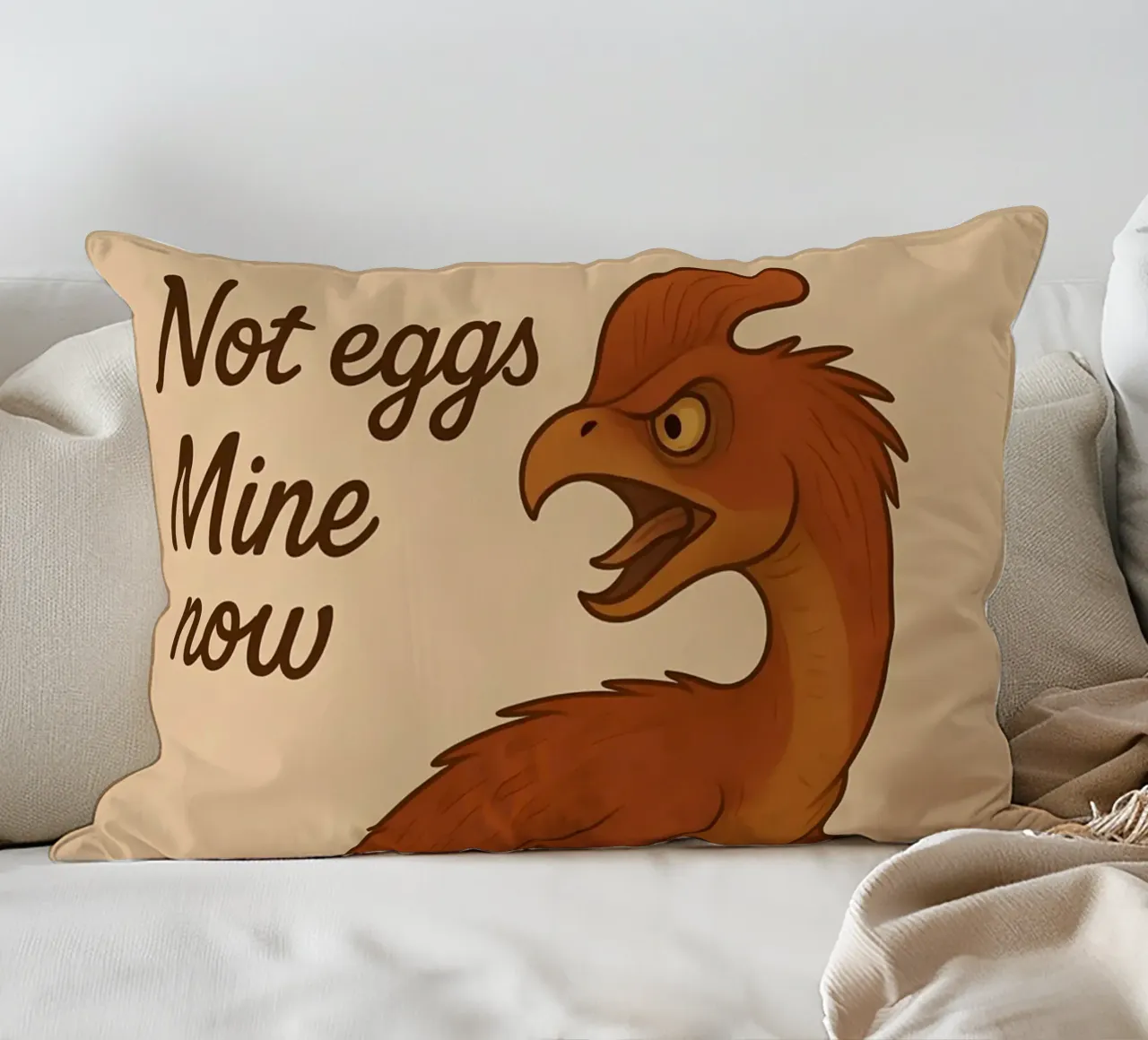 Meme divertente sugli oviraptor cuscino da Funny Humor Art